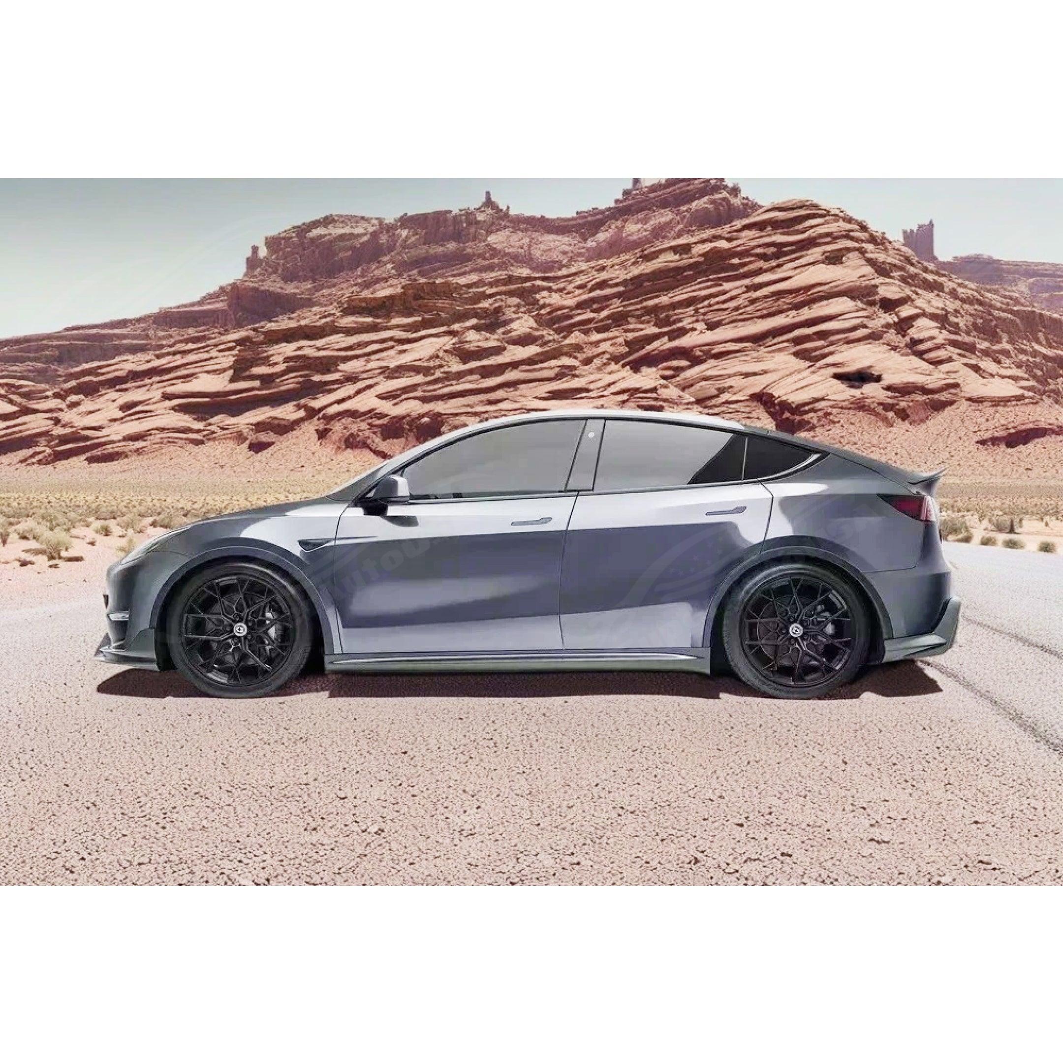 Fits Tesla Model Y 2020-2025 Real Carbon Fiber Side Skirts Extension - Image 6