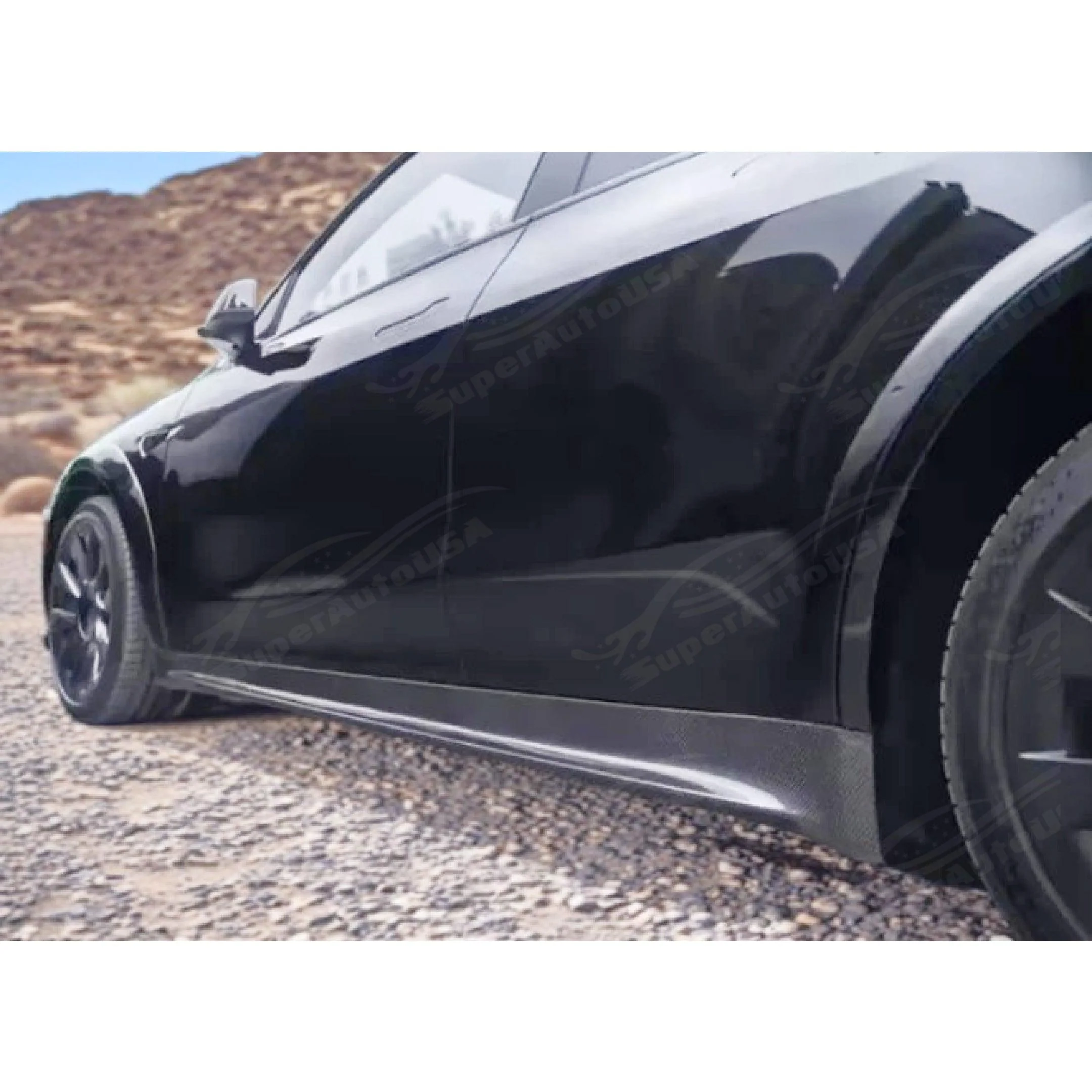 Fits Tesla Model Y 2020-2025 Real Carbon Fiber Side Skirts Extension - Image 8