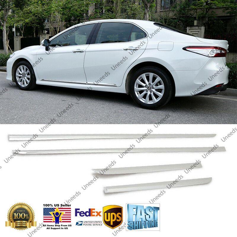 Fit 2018-2023 Toyota Camry ABS Body Side Door Molding Cover Trim Decor (Chrome) - Image 3
