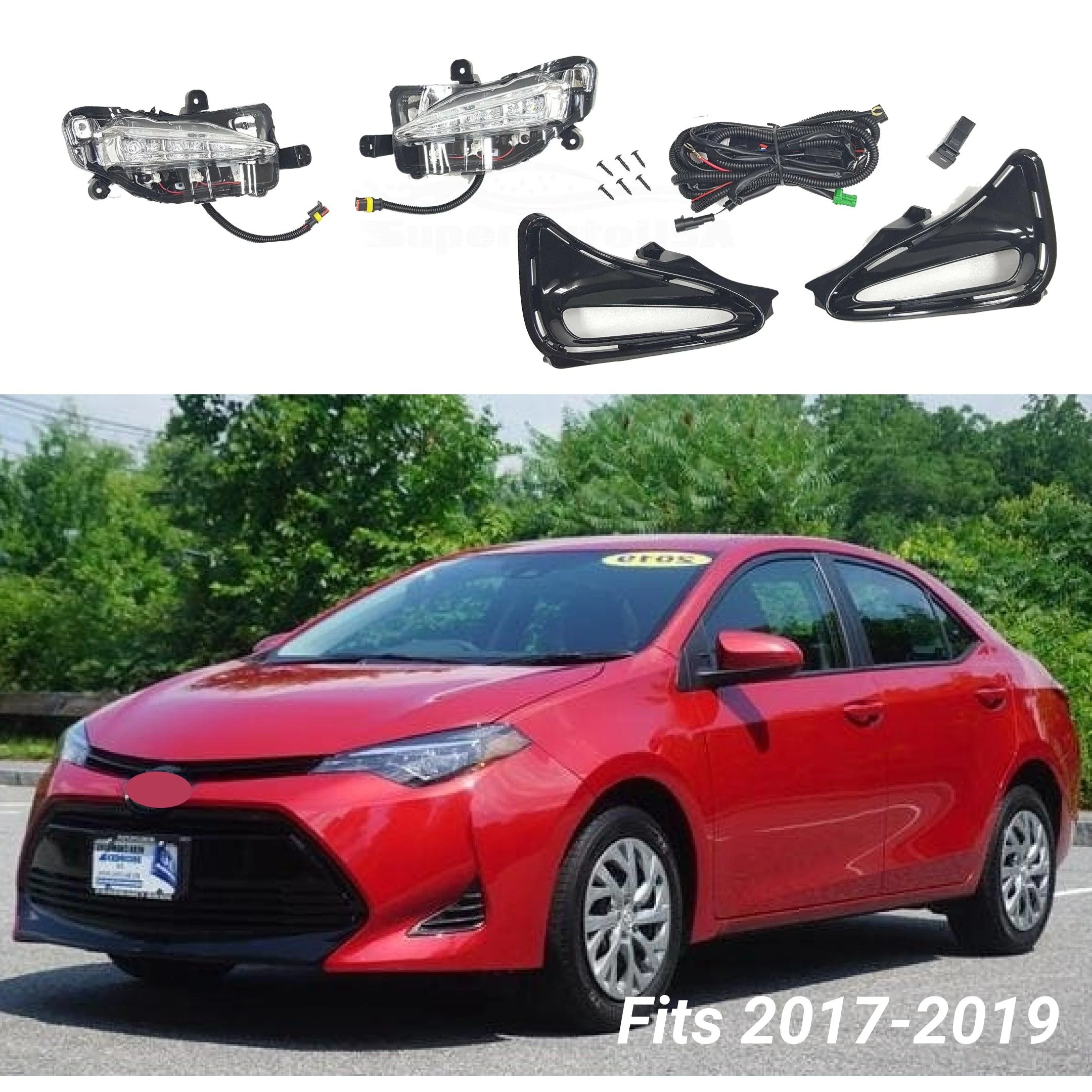 Fog Light - RoadSide Safety | Fits Toyota Corolla L XLE LE (17-19)