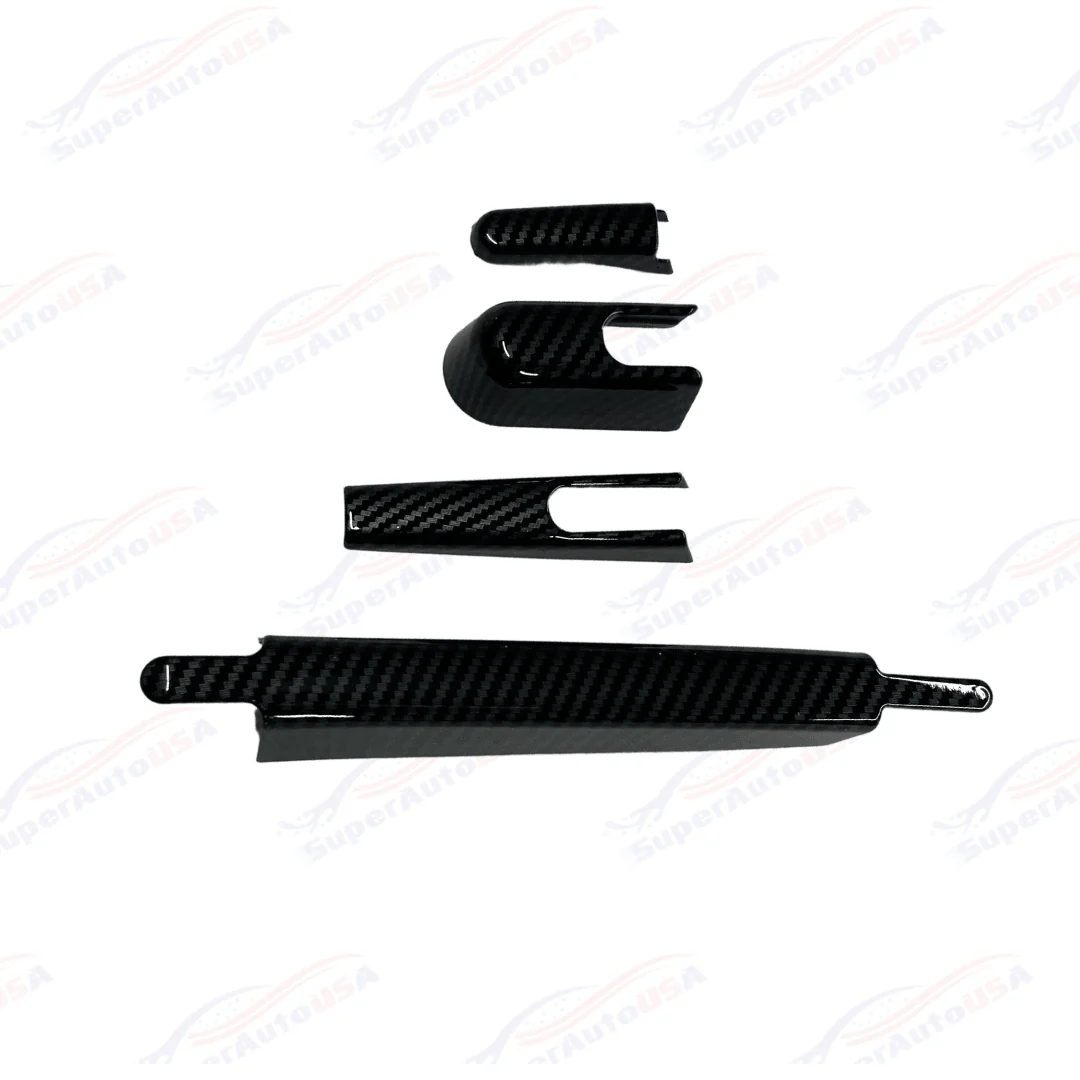 Fits 2020-2022 Toyota Highlander Rear Window Rain Wiper Decorative Cover Trim (Carbon Fiber Print) - Image 4