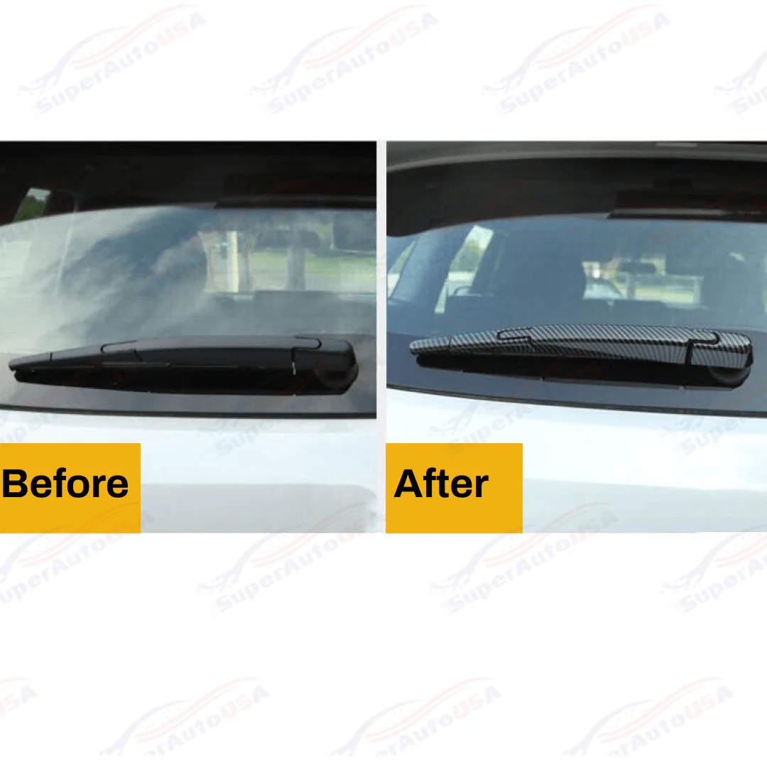 Fits 2020-2022 Toyota Highlander Rear Window Rain Wiper Decorative Cover Trim (Carbon Fiber Print) - Image 5