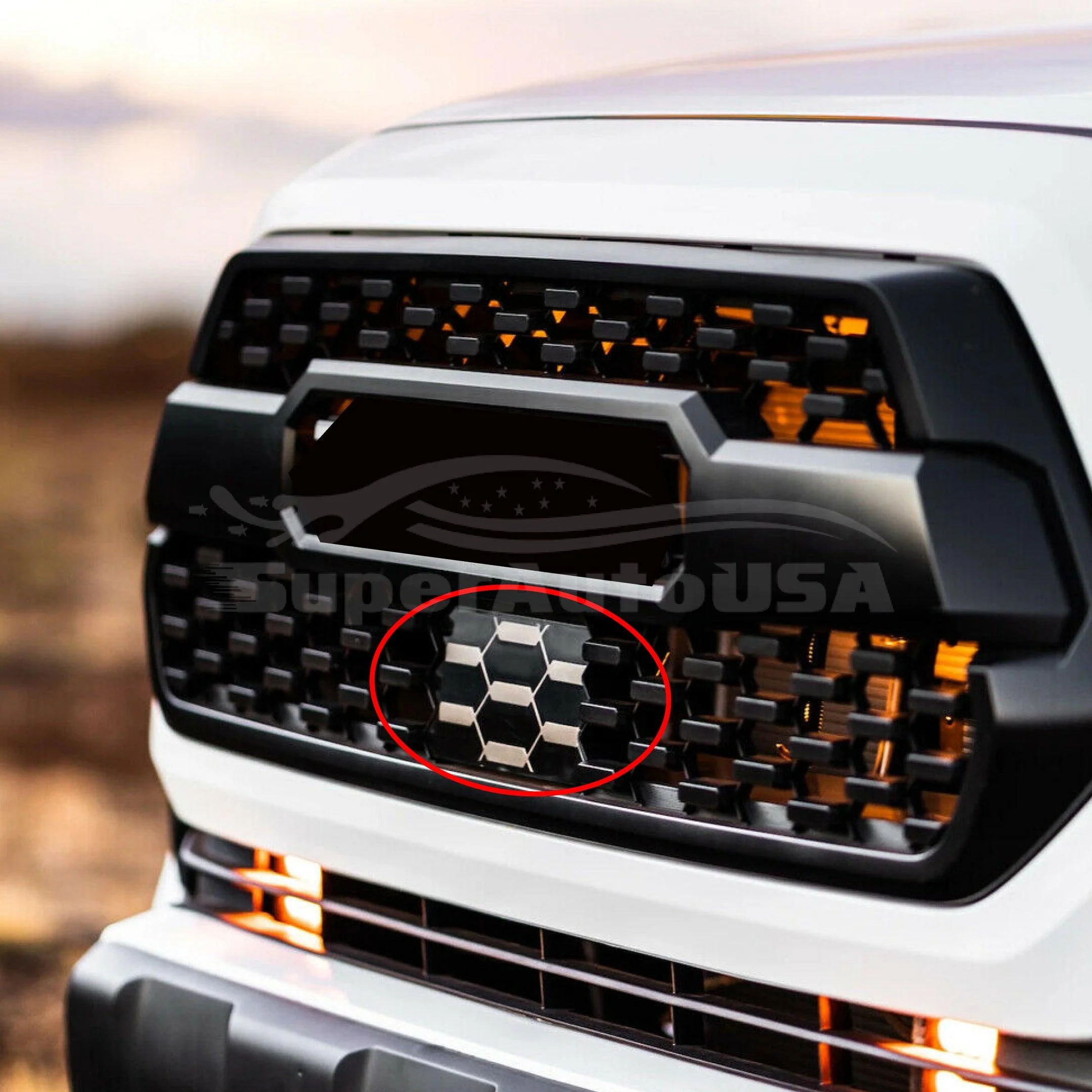 Fits 2018-2021 Toyota Tacoma Front Grille Radar Sensor Cover - Image 2