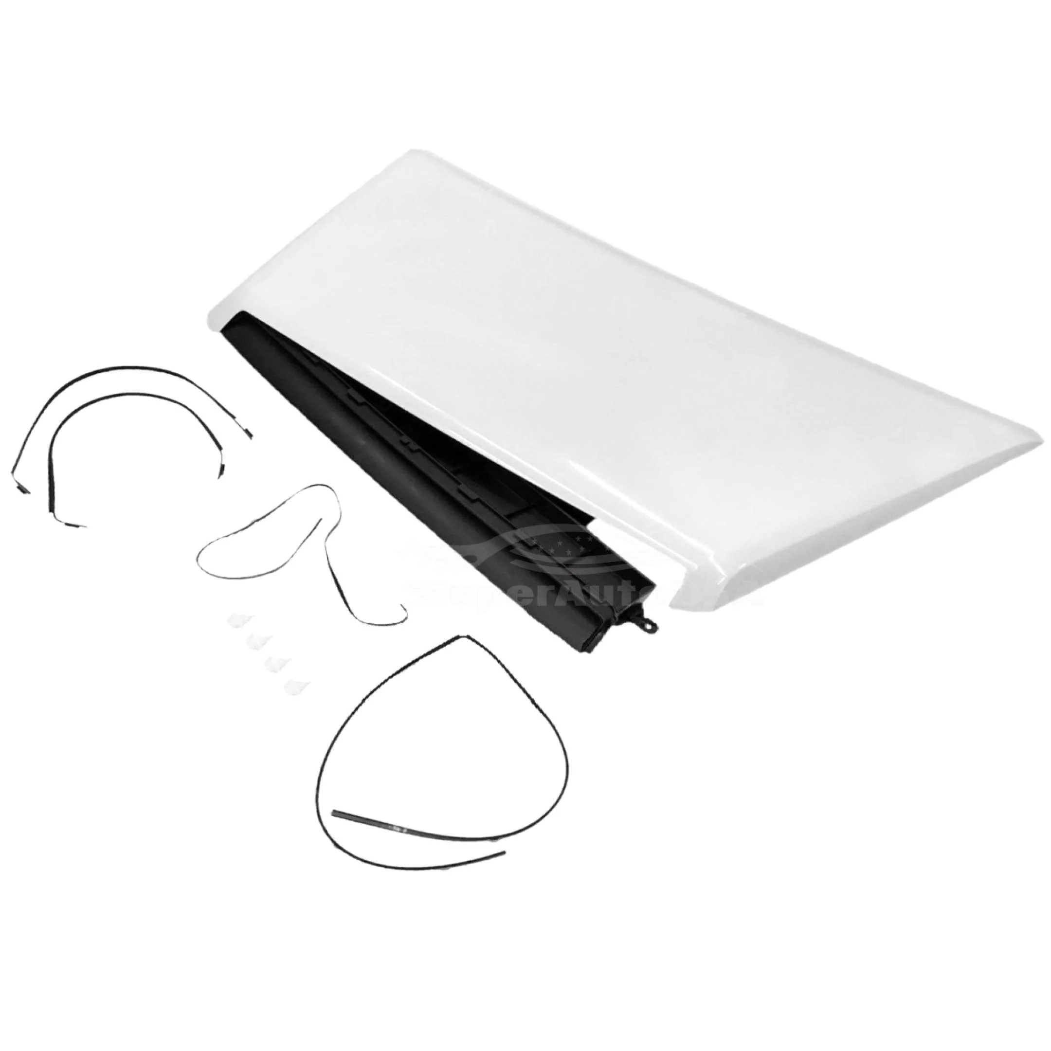 Fits 2014-2021 Toyota Tundra TRD PRO & Sport Air Flow Decorative Intake Hood Scoop Kit (White) - Image 3