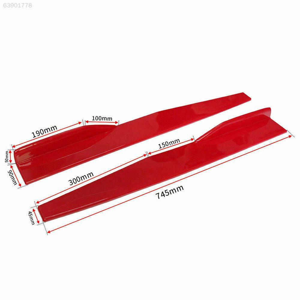 Fit 2008-Up Volkswagen Passat Side Skirts Splitter Diffuser Wings (Red) - Image 2