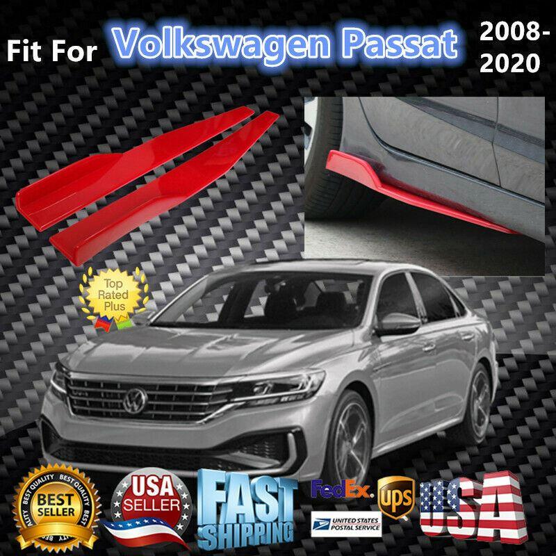 Fit 2008-Up Volkswagen Passat Side Skirts Splitter Diffuser Wings (Red) - Image 8