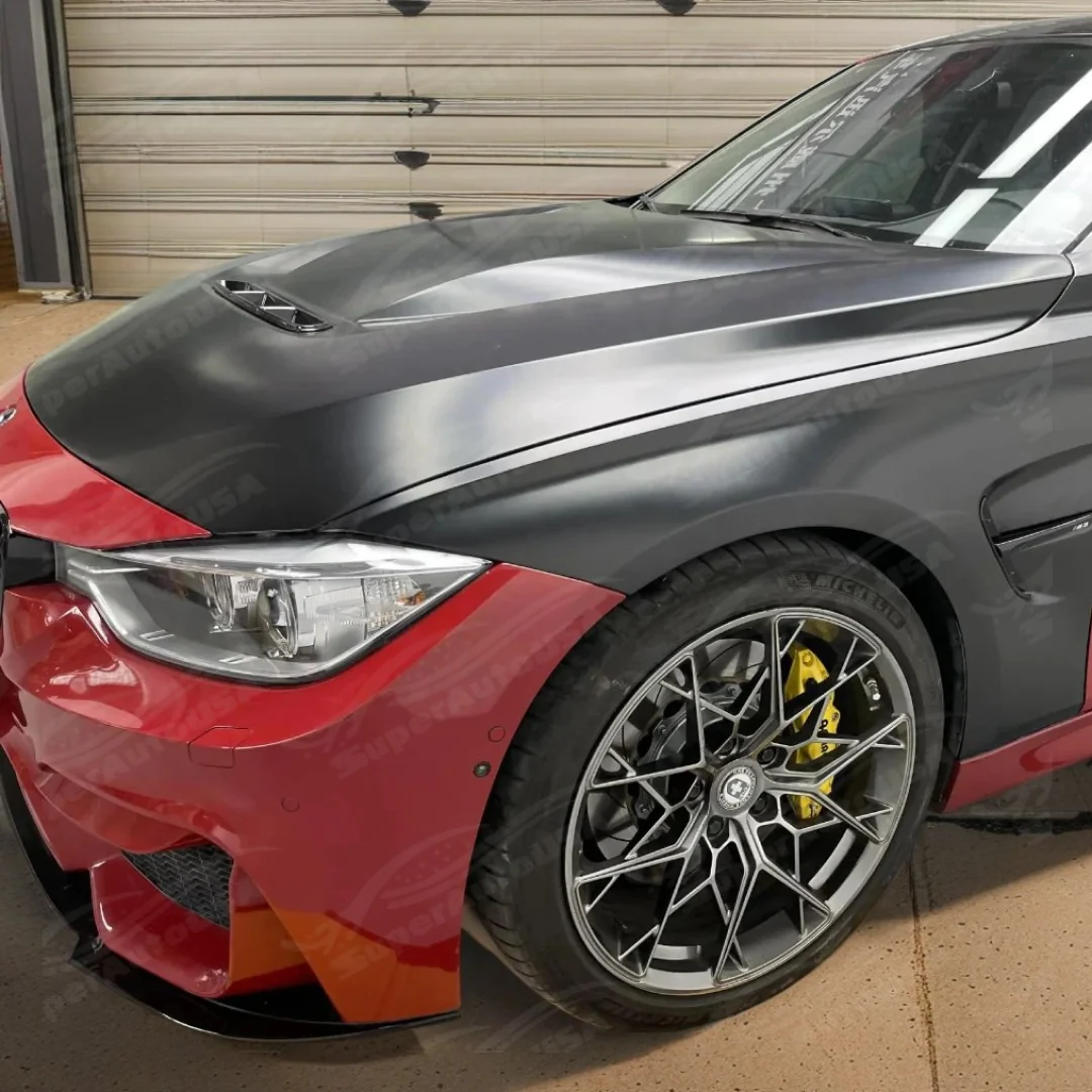For 2012-2018 BMW F30 F32/F33/F36 3 and 4 Series Real Carbon Fiber M2-CS Style Front Vented Hood Panel - Image 8