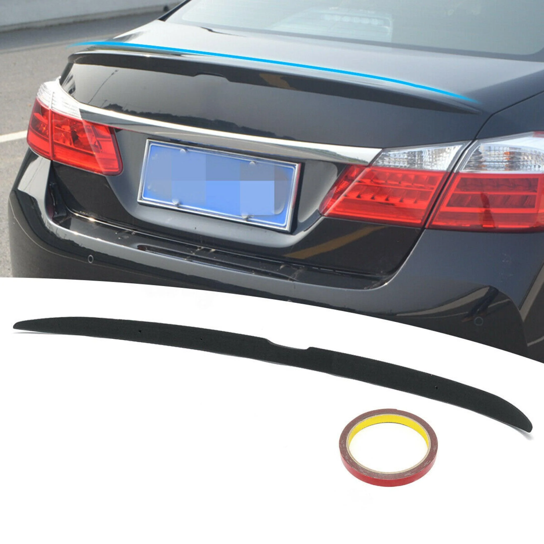 Fit 2013-2017 ACCORD 4DR SPORT TRUNK LID SPOILER WING (Painted #NH731P Crystal Black )