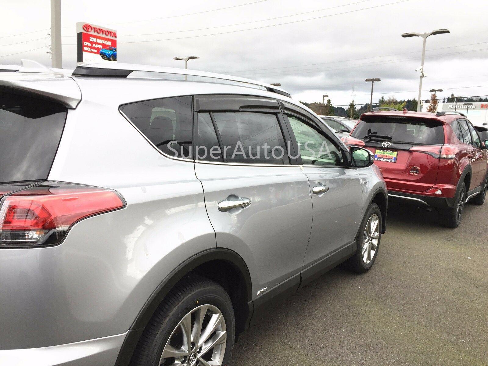 Fit 2013-2018 TOYOTA Rav4 3D Mugen Style Vent Window Visors Rain Sun Wind Guards Shade Deflectors - Image 5