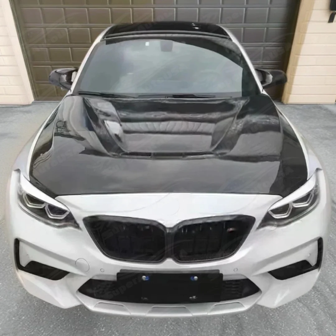 For 16-21 BMW M2 F87 CS Style Real Carbon Fiber Front Vented Hood Panel - Image 6
