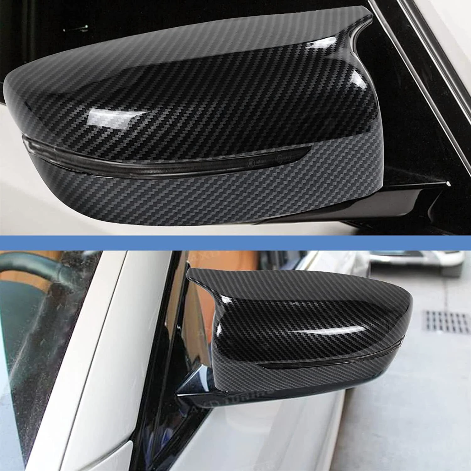 For 17-22 BMW G30 G20 G22 G11 G12 M Style Carbon Print Side Mirror Cover Caps - Image 11