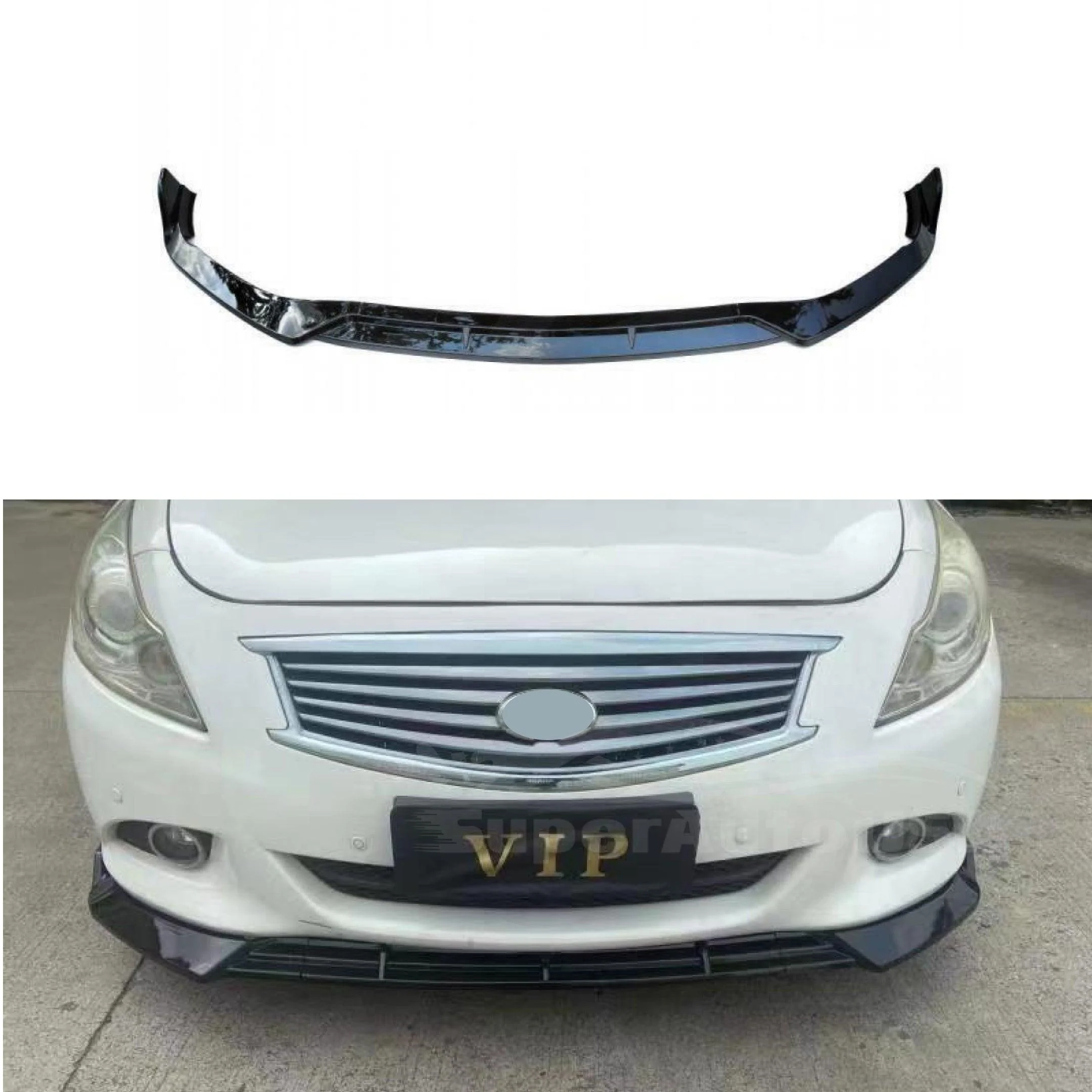 For 2008-2013 Infiniti G37 G25 Front Bumper Splitter Spoiler Lip (Gloss Black)