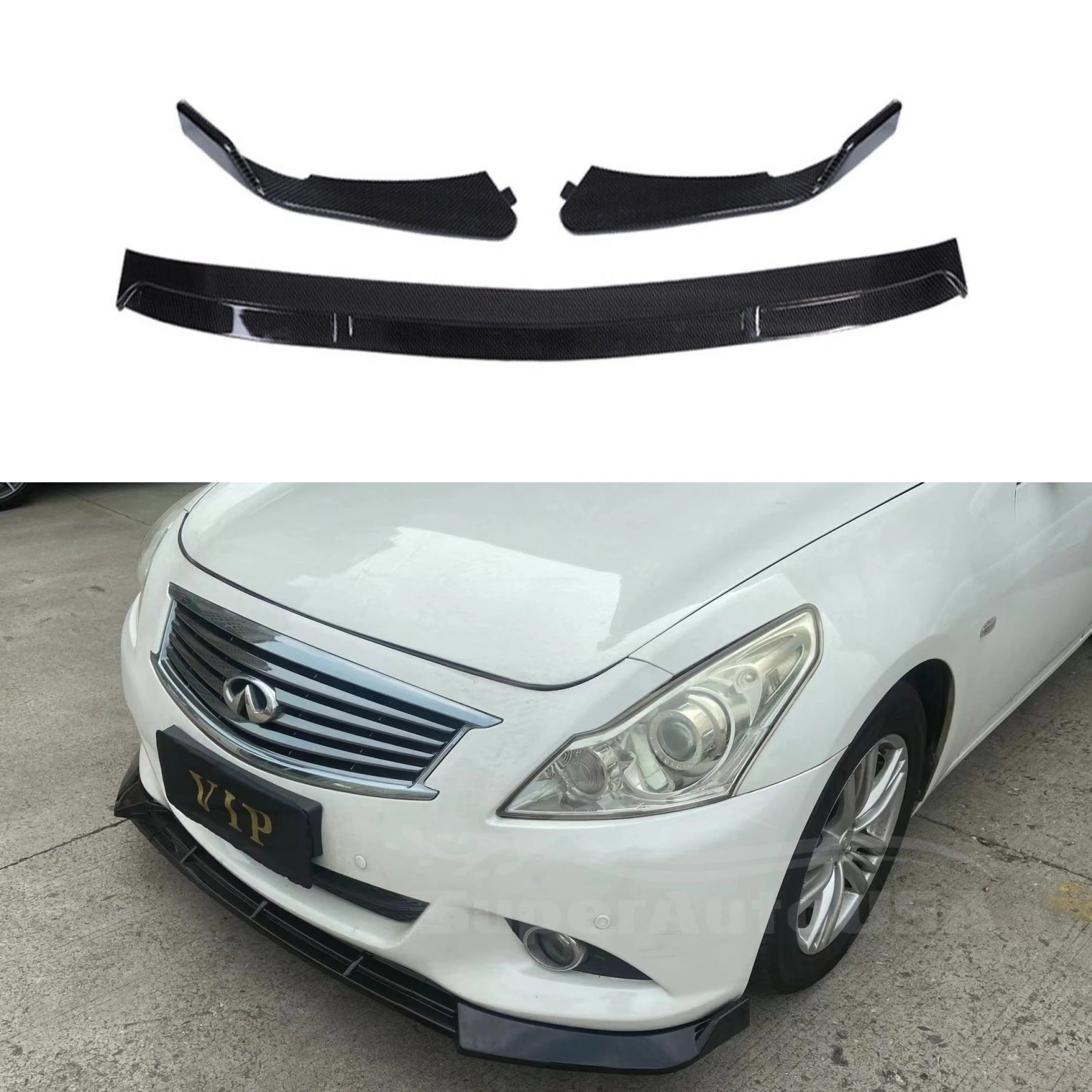 For 2008-2013 Infiniti G37 G25 Front Bumper Splitter Spoiler Lip (Gloss Black) - Image 3