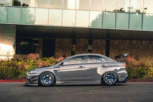 Fit 2008-2017 Mitsubishi Lancer / Evolution MOD Style Black Side Skirts Body Kit - Image 5