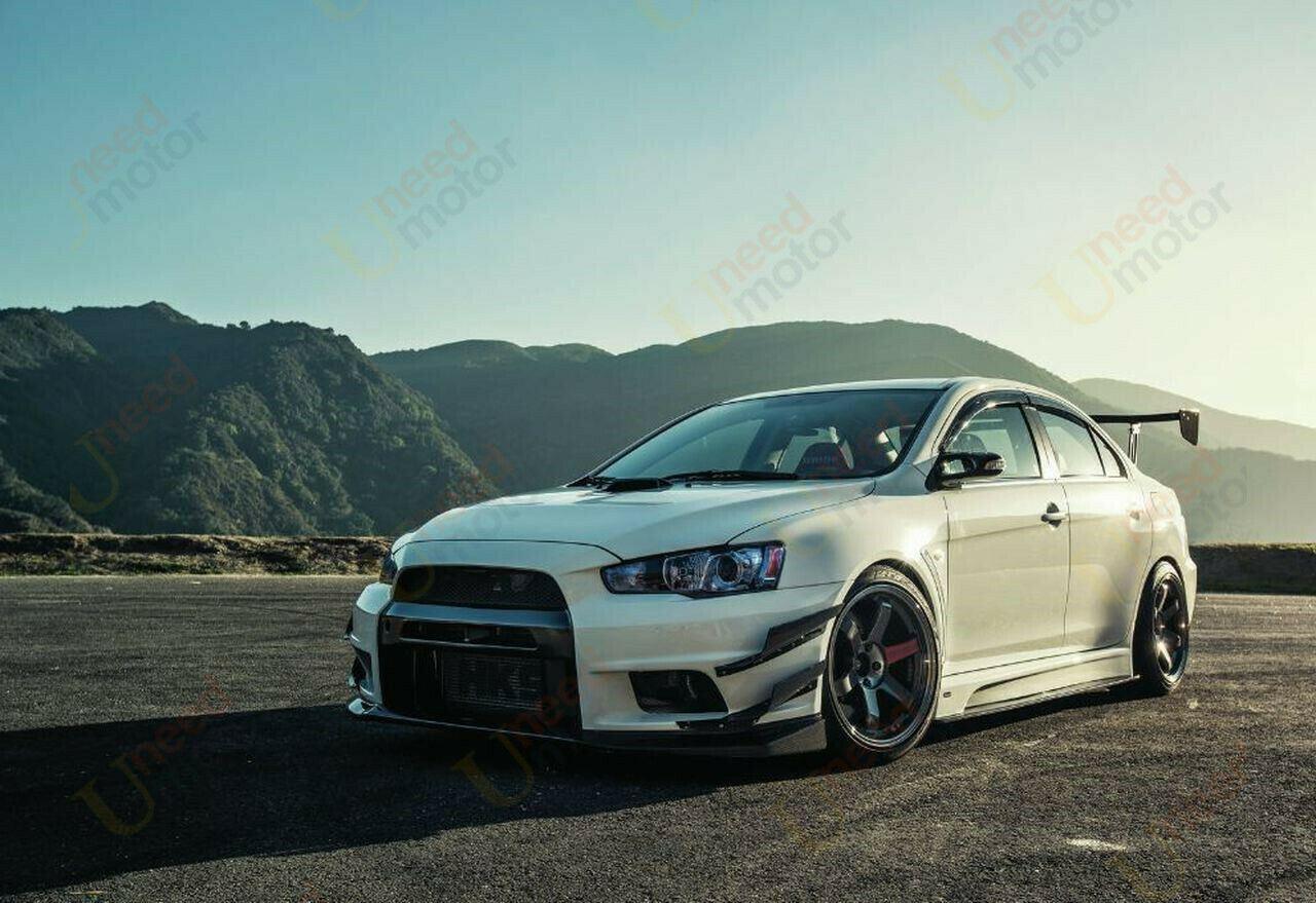 Fit 2008-2017 Mitsubishi Lancer / Evolution MOD Style Black Side Skirts Body Kit - Image 7