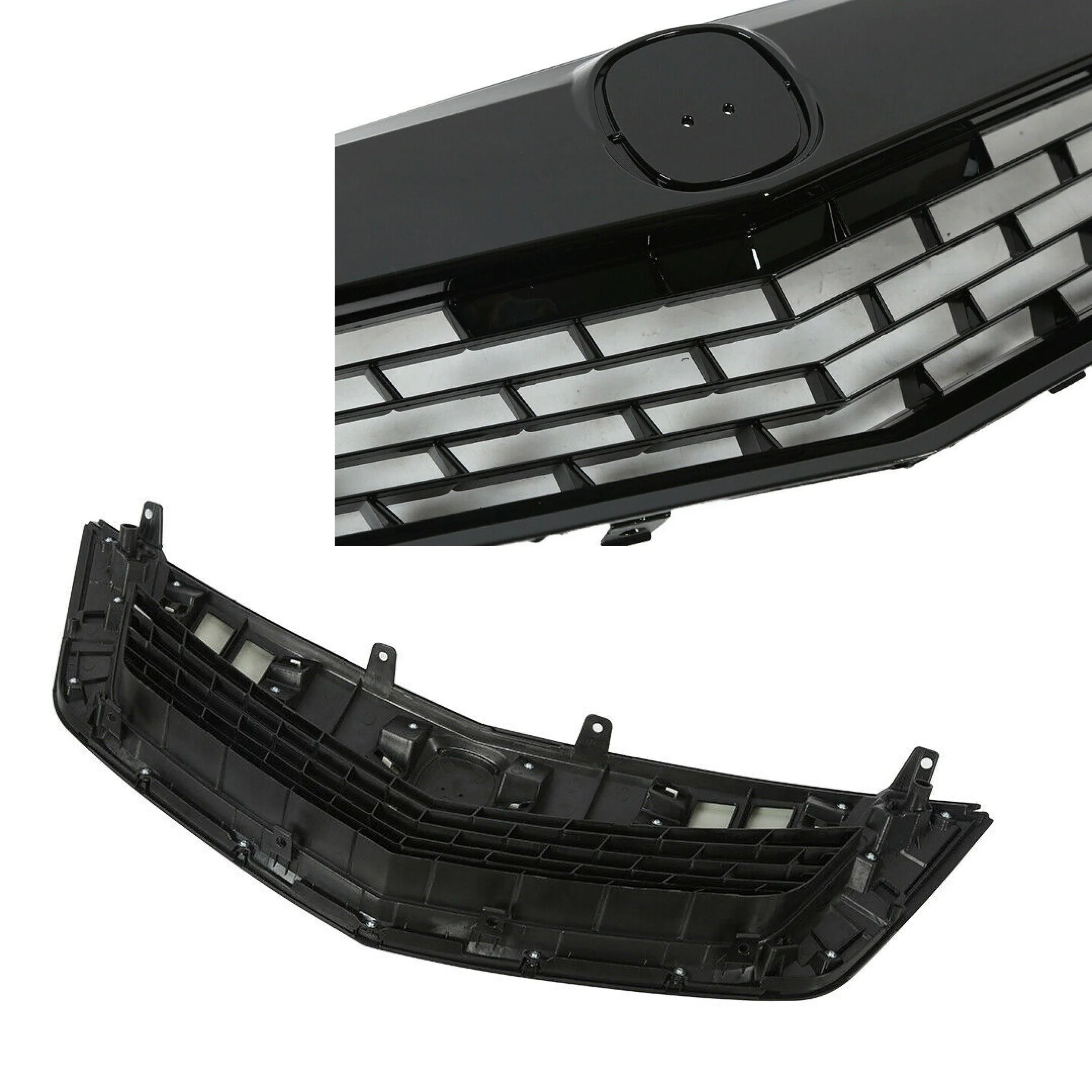 For 2009-2014 Acura TSX Front Bumper Upper Grille Assembly (Painted Matte Black) - Image 4
