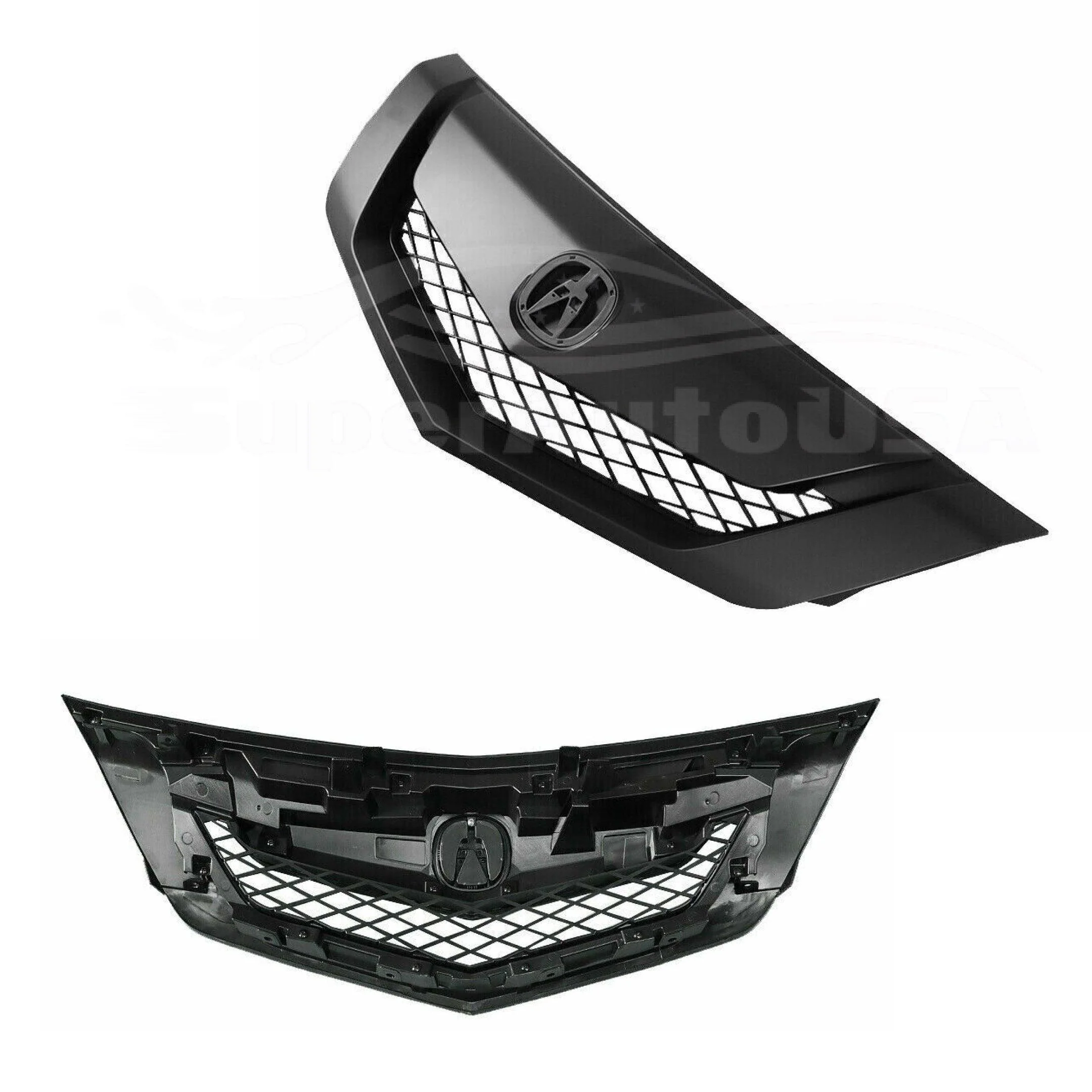 For 2009-2011 Acura TL Front Bumper Upper Grille Assembly (Painted Matte Black) - Image 5