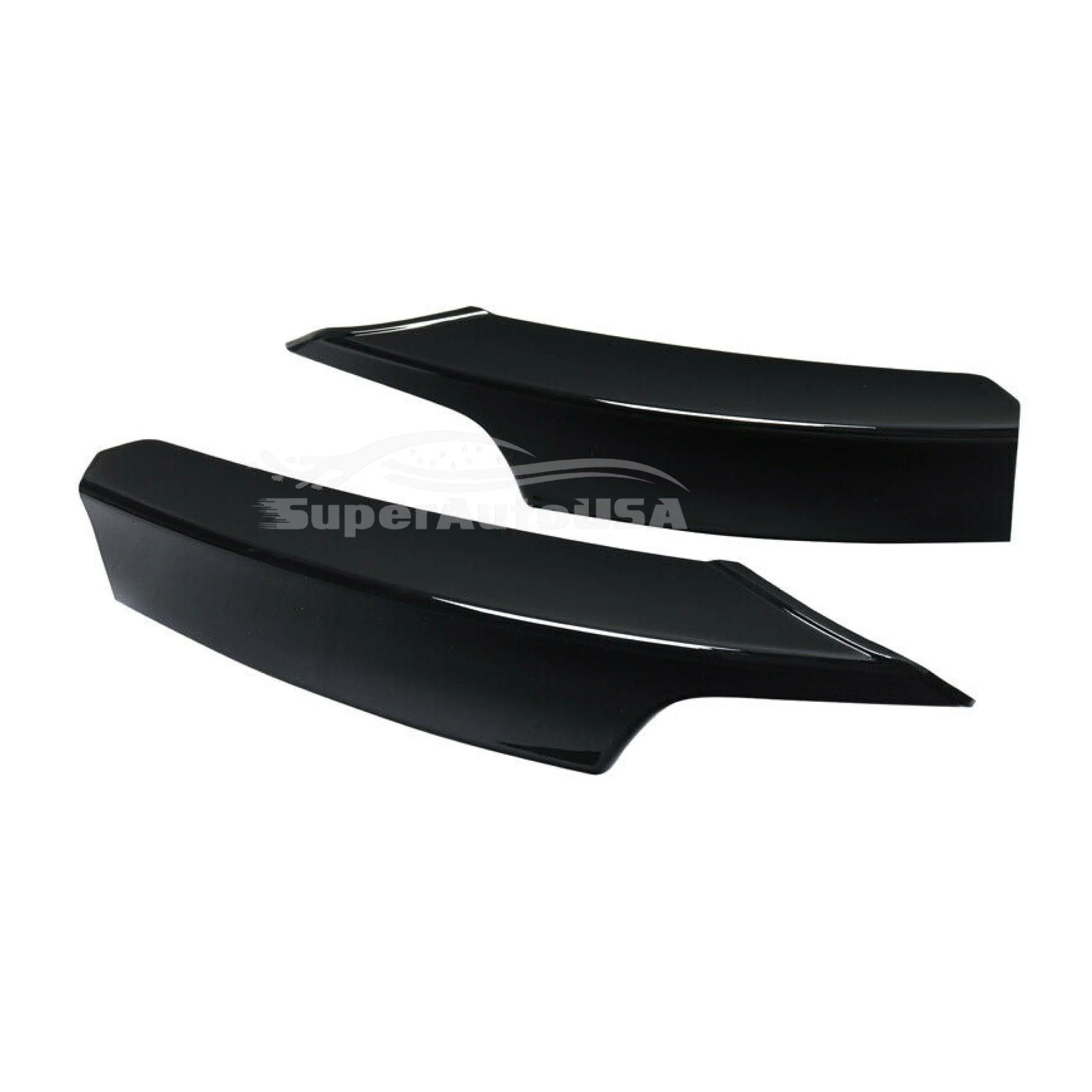 Fit 2012-2018 BMW 3 Series F30 M Sport Front Bumper Lip Corner Splitters (Gloss Black) - Image 4