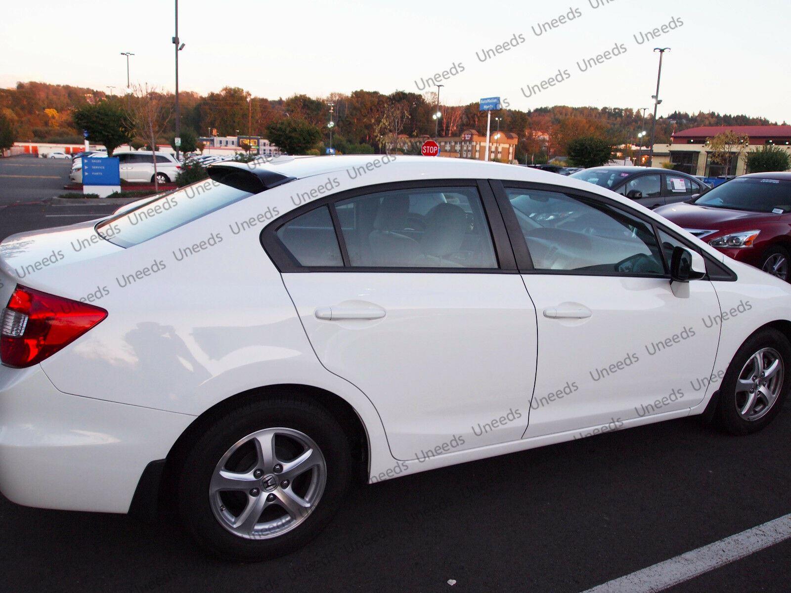 Fit 2012-2015 Honda Civic 4Dr ABS Black Rear Roof Window Visor Spoiler 3D JDM - Image 3