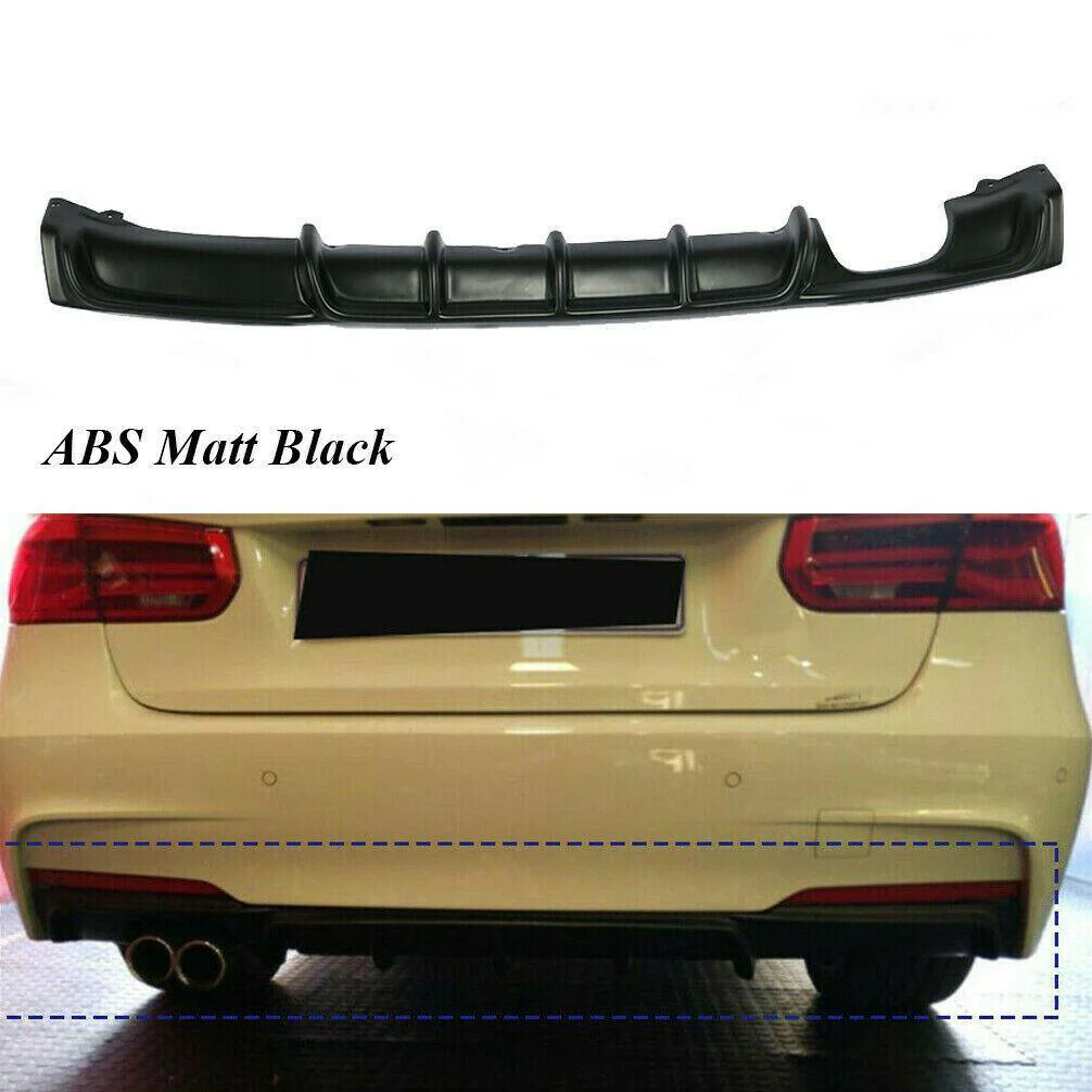 Fits 2012-2018 BMW F30 F31 M STYLE Black Left Single Exhaust Rear Bumper Diffuser - Image 2