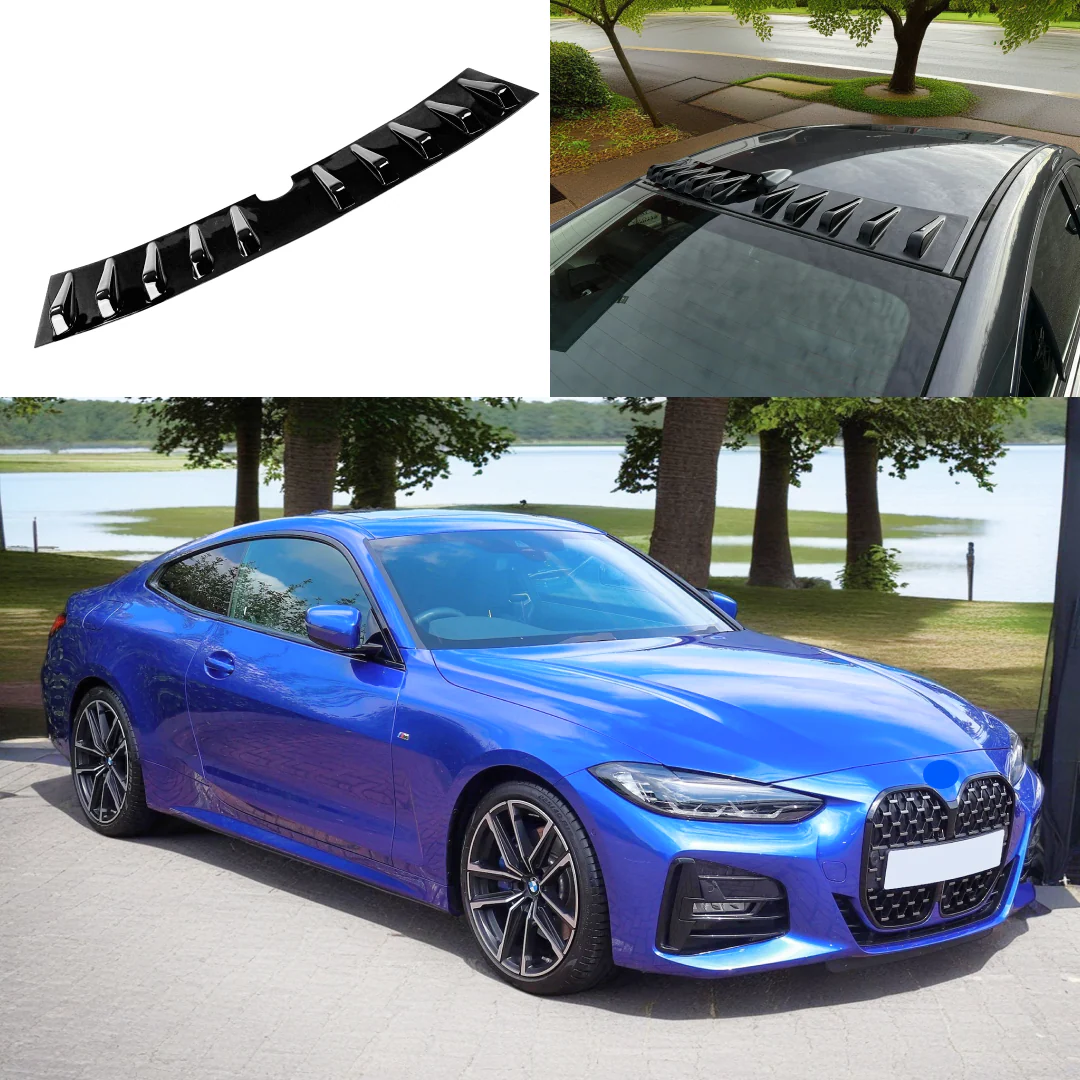 For 2013-2020 BMW 4 Series F36 428i/430i/435i/440i Shark Fin Gloss Black Rear Roof Car Spoiler Wing Vortex Generator