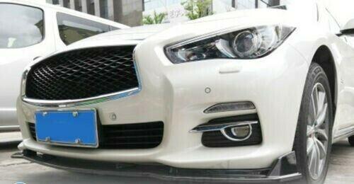 Fits 2014-2017 Infiniti Q50 Base Premium Front Bumper Lip Spoiler (Carbon Fiber Print) - Image 2