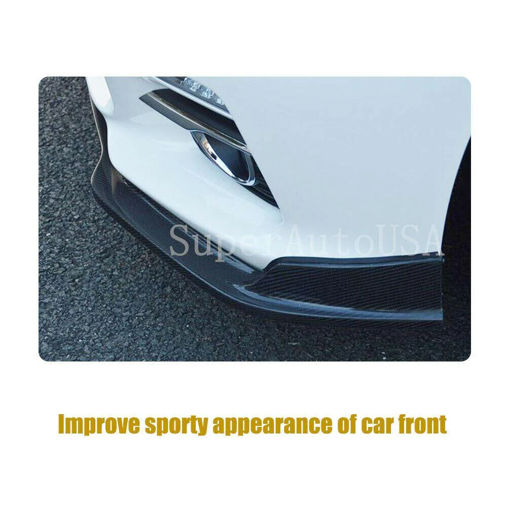 Fits 2014-2017 Infiniti Q50 Base Premium Front Bumper Lip Spoiler (Carbon Fiber Print) - Image 3