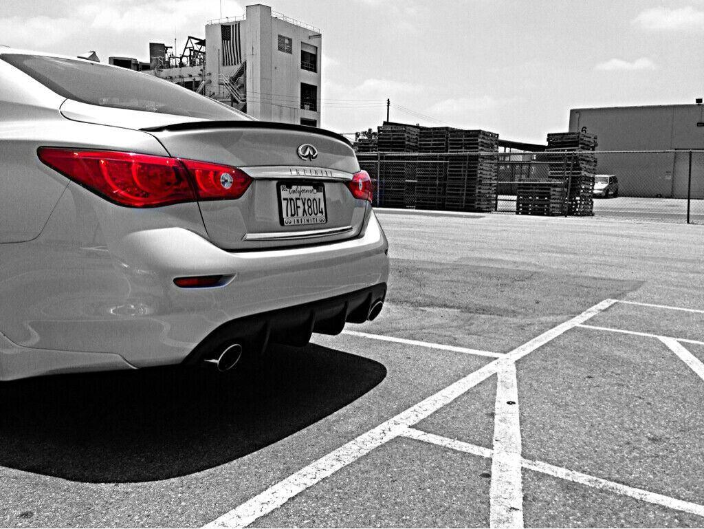 Fits 2014-2017 Infiniti Q50 sport Style Rear Bumper Lip Spoiler Lower Diffuser - Image 3