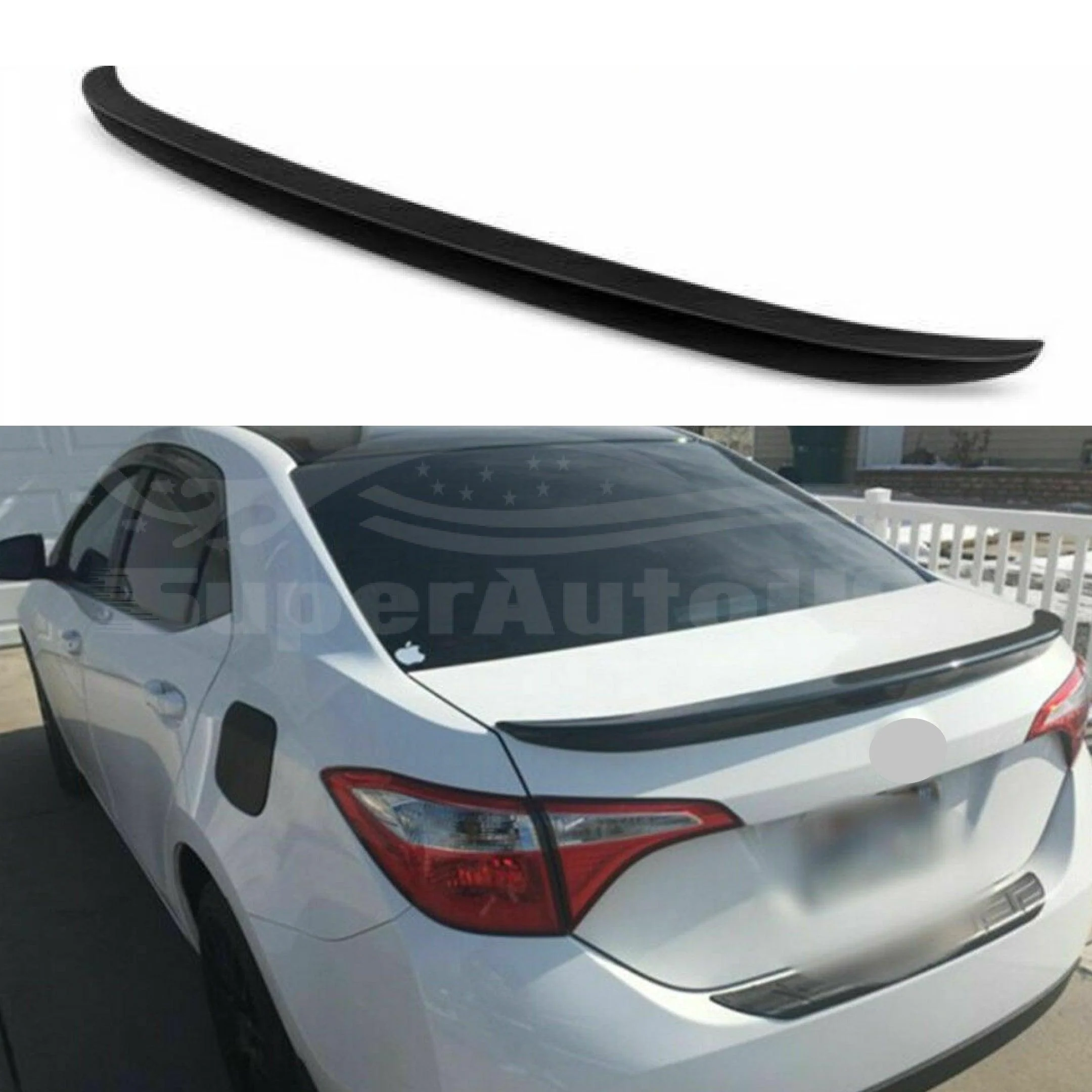 Fit 2014-2019 Toyota Corolla OE Style Rear Trunk Wing Spoiler Primed (Gloss Black)