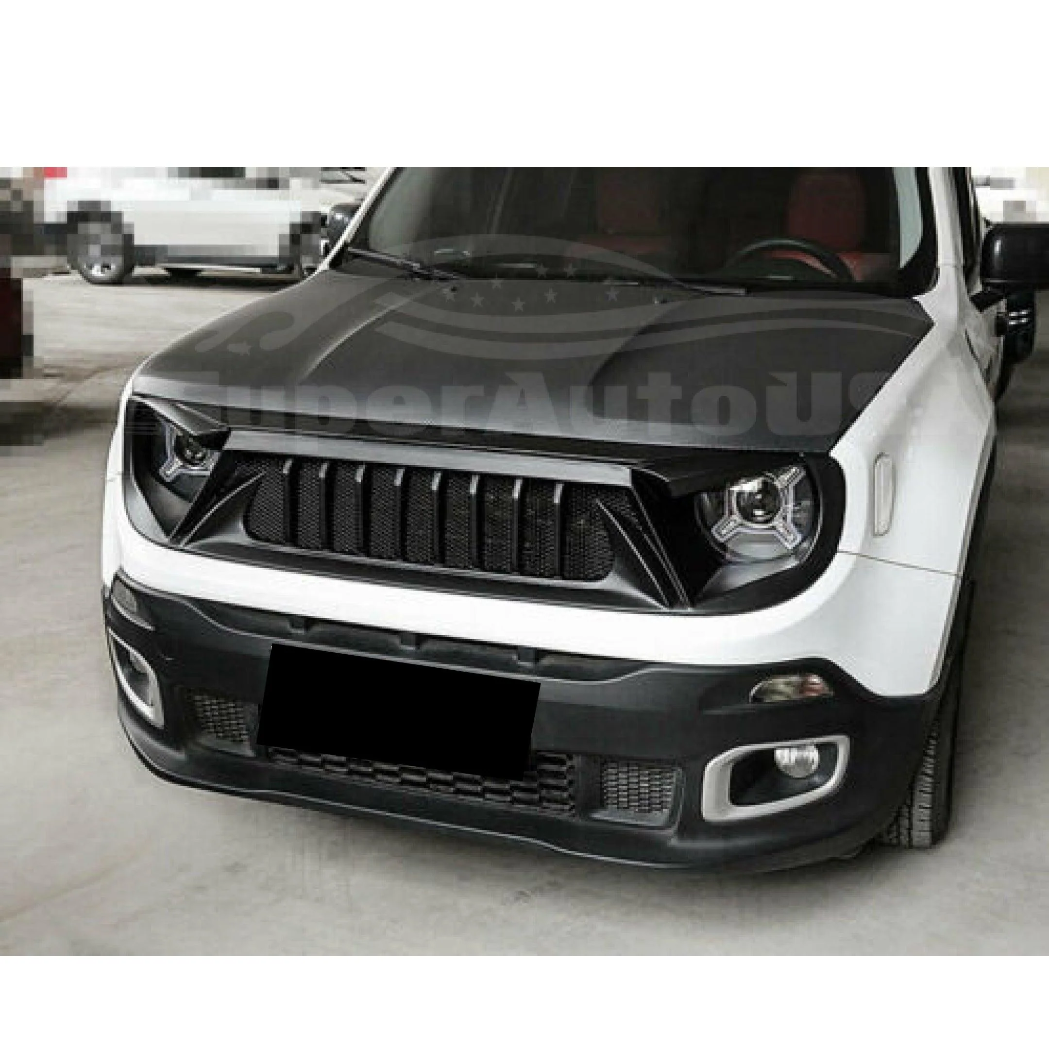 Fit 2015-2018 Jeep Renegade Front Bumper Upper Grill Grille Assembly Shark - Image 2
