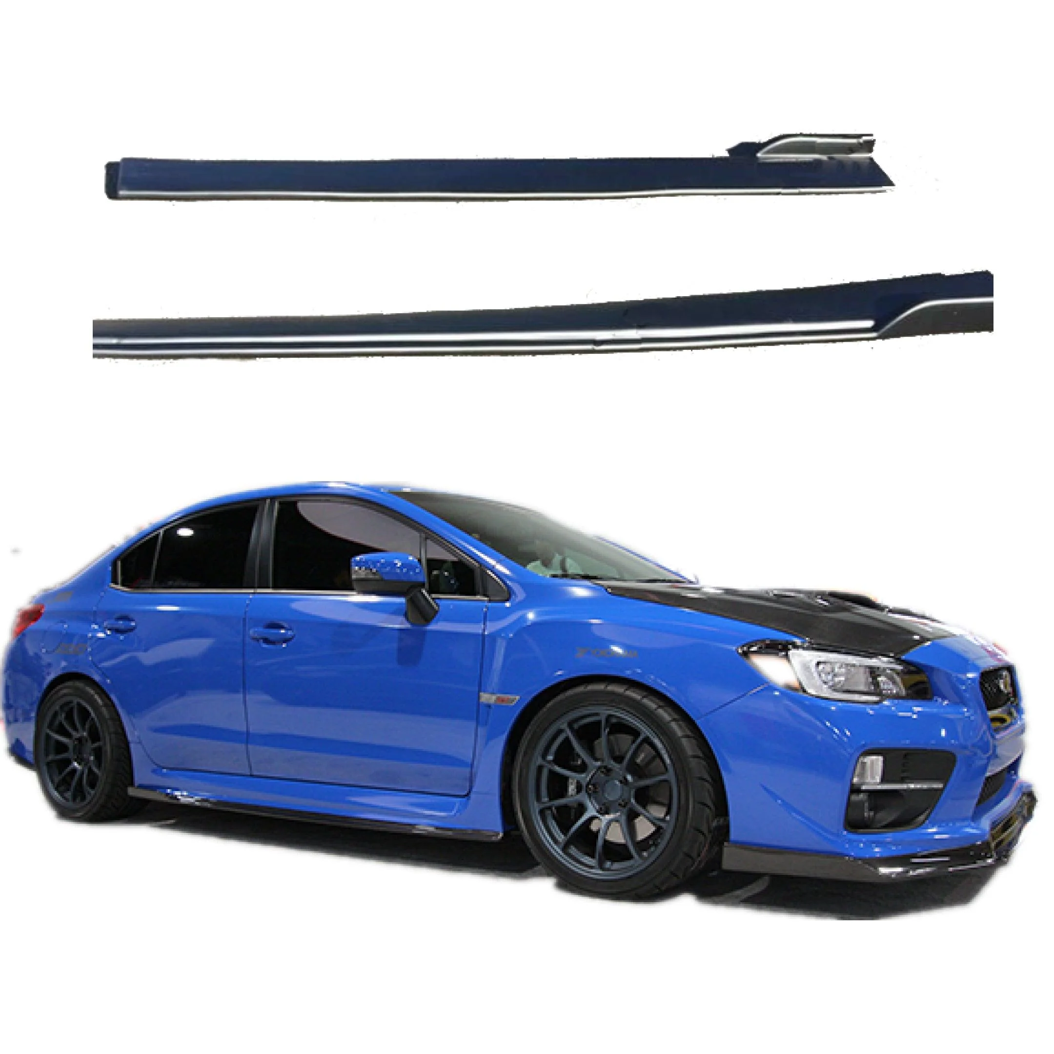 2015-2021 Subaru WRX STI VA - Side Skirts with Winglet - Unpainted Black