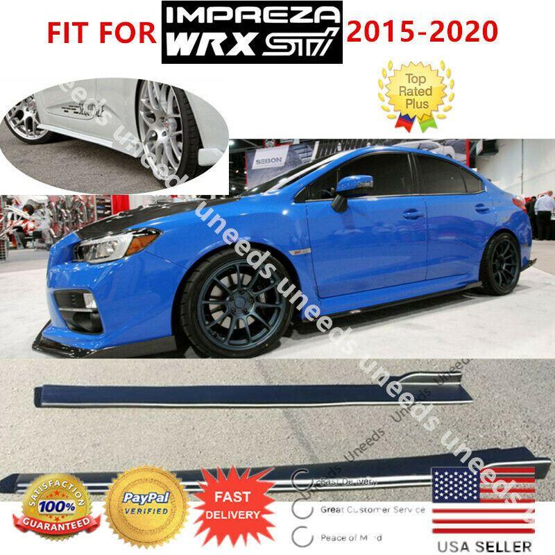 2015-2021 Subaru WRX STI VA - Side Skirts with Winglet - Unpainted Black - Image 2