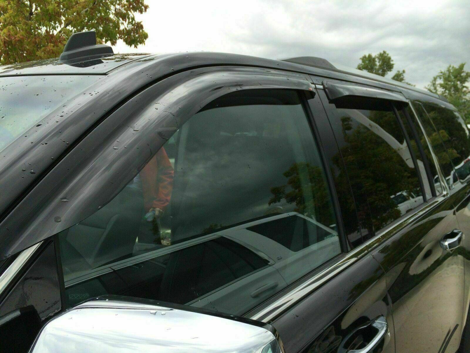 Fit 2015-2021 Chevrolet Suburban 1500 GMC Yukon XL Out-Channel Vent Window Visors Rain Sun Wind Guards Shade Deflectors - Image 2