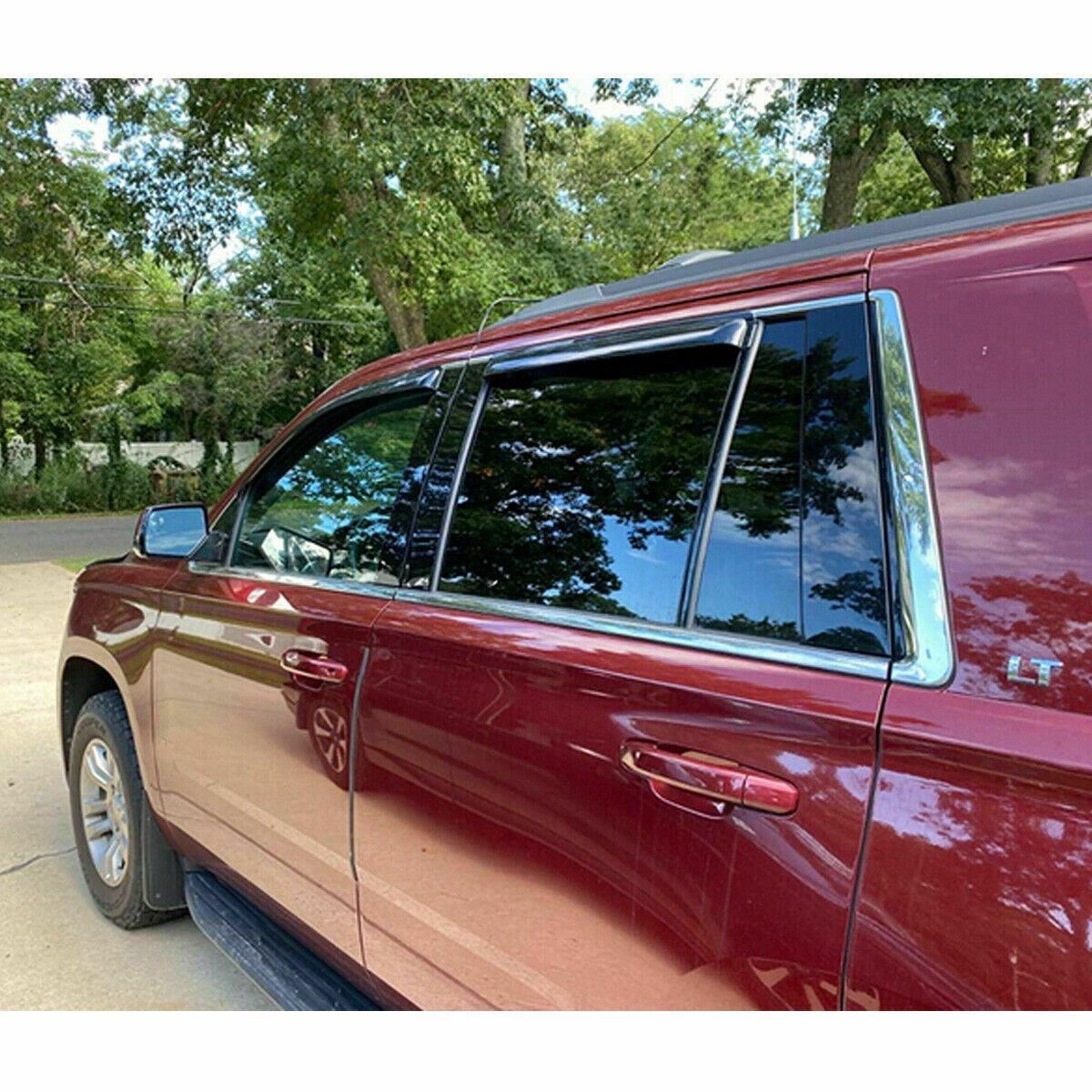 Fit 2015-2021 Chevrolet Tahoe GMC Yukon Out-Channel Vent Window Visors Rain Sun Wind Guards Shade Deflectors - Image 4