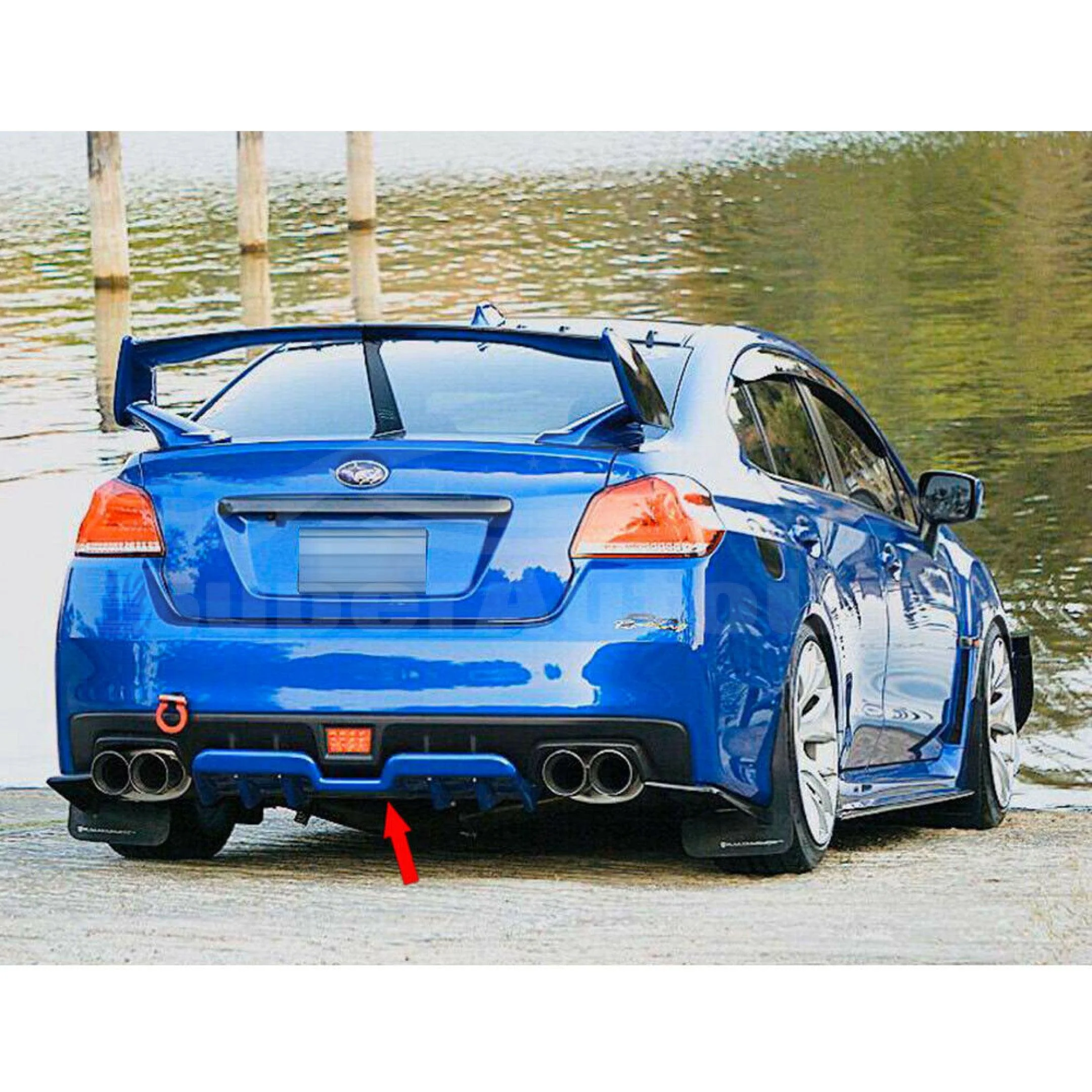 2015-2021 Subaru WRX STI VA - Rear Bumper Diffuser - Gloss Black (1pc) - Image 2