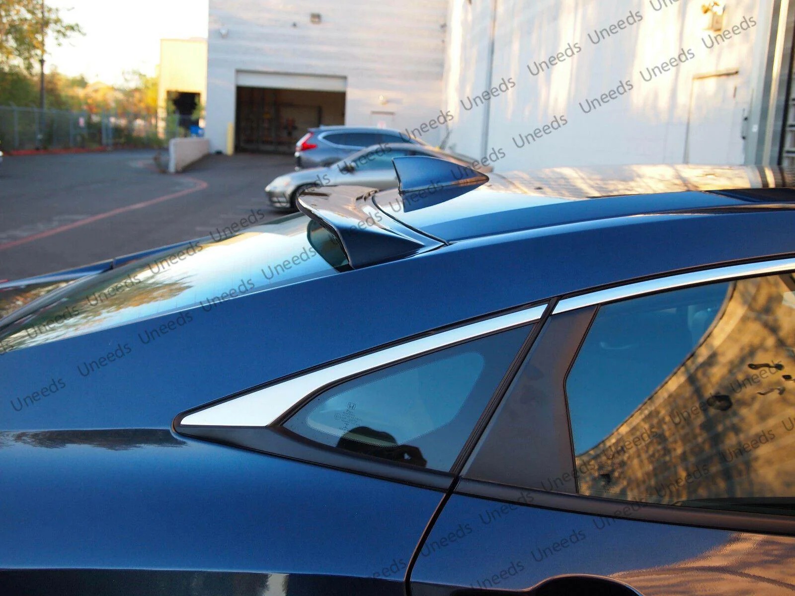 Fit 2016-2021 Honda Civic 4Dr ABS Black Rear Roof Window Visor Spoiler 3D JDM - Image 2