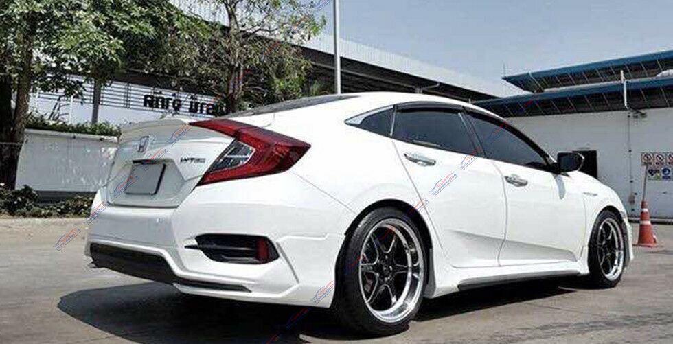Fit 2016-21 Honda Civic Sedan 4Door MOD Style Side Body Skirts (Unpainted Matte Black) - Image 2