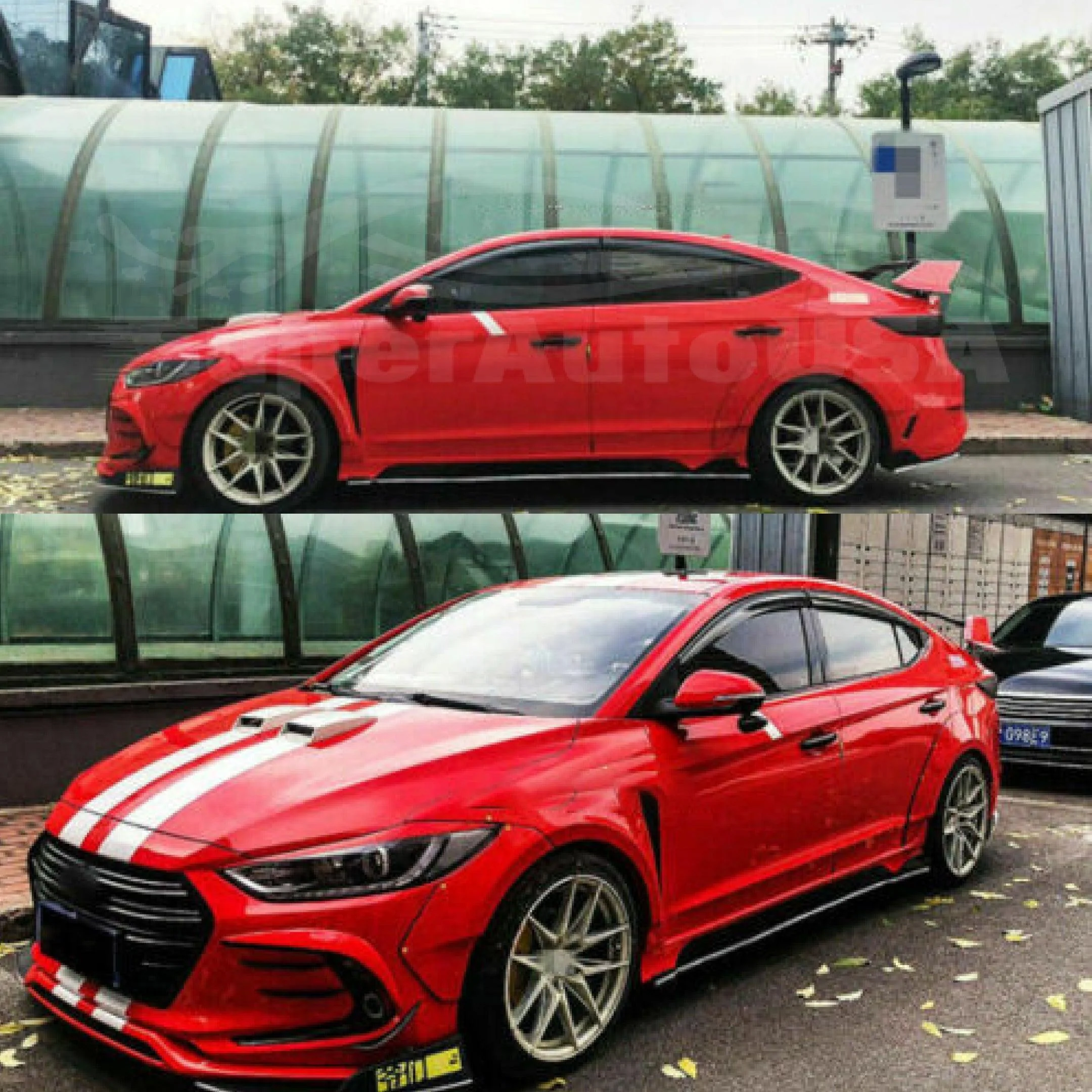 For Hyundai Elantra 2017-2020 Unpainted Matte Black Arche Wide Body Fender Flare - Image 3