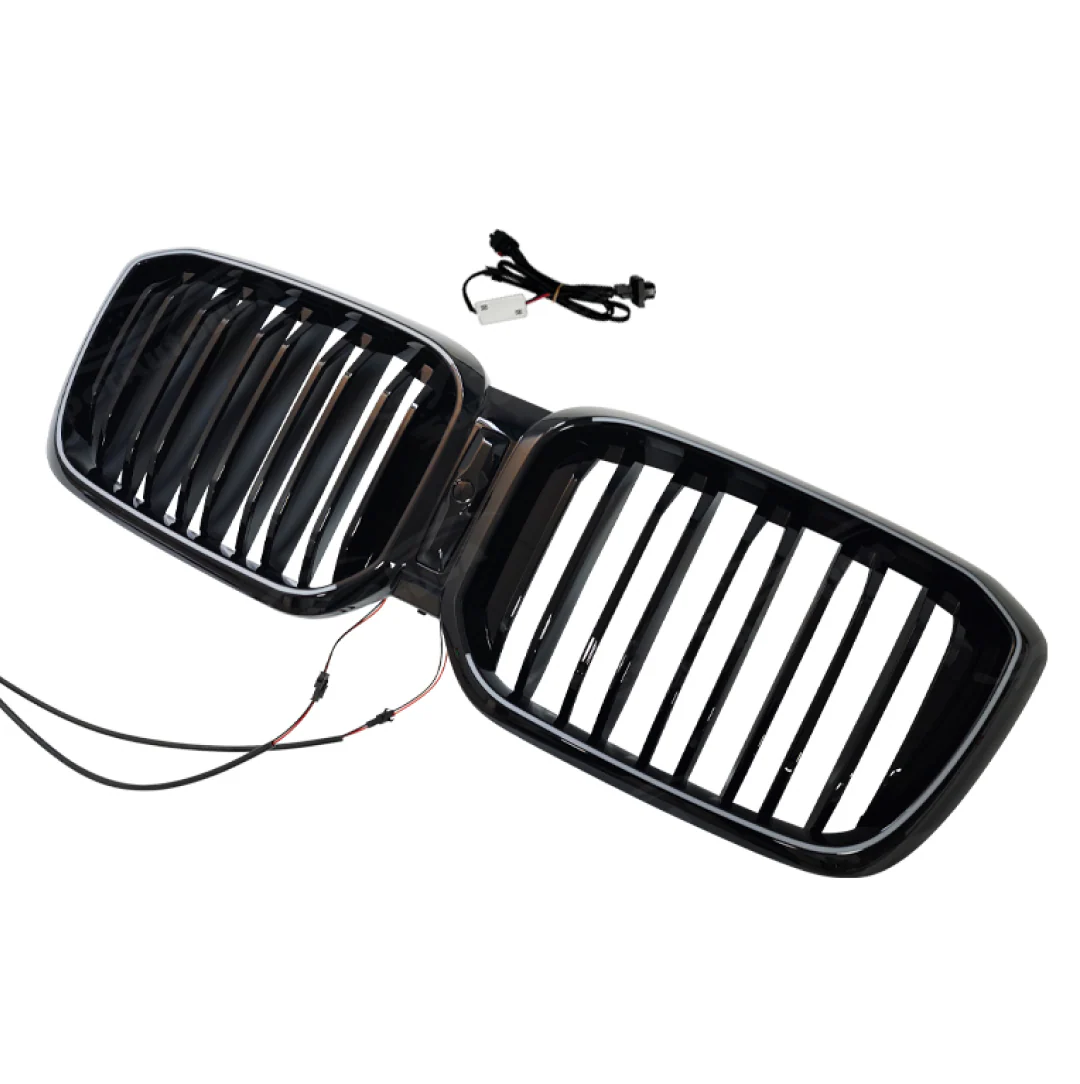 For 2017-2024 BMW X3 G01 - Double Grille with LED - Gloss Black - Image 4
