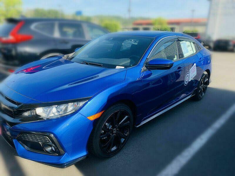Fit 2017-2021 Honda Civic Hatchback Mugen Style Clip-On Chrome Trim Vent Window Visors Rain Sun Wind Guards Shade Deflectors - Image 3