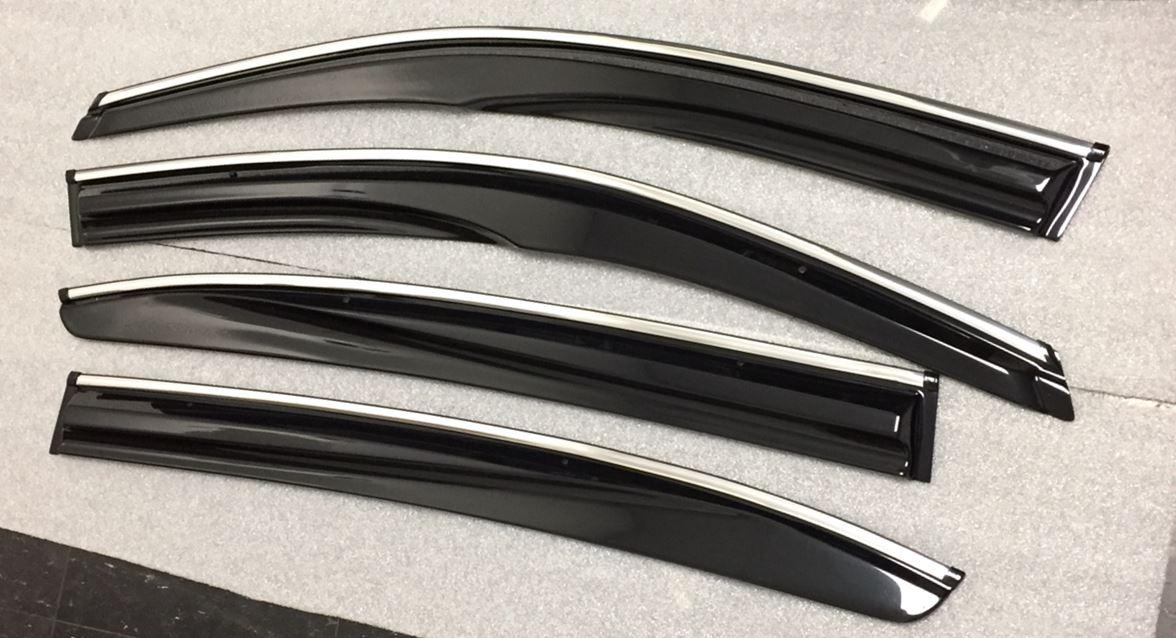 Fit 2017-2021 Honda Civic Hatchback Mugen Style Clip-On Chrome Trim Vent Window Visors Rain Sun Wind Guards Shade Deflectors - Image 8