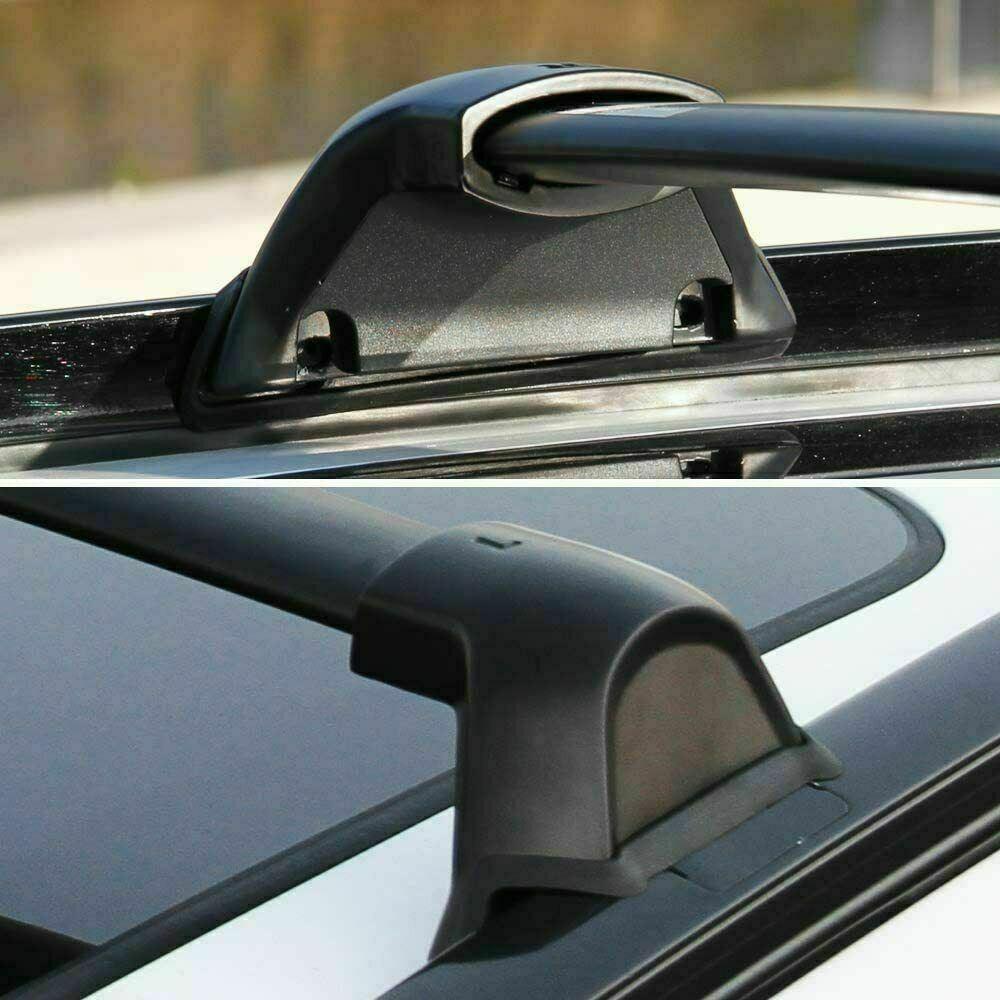 Fit 2017-2021 Honda CRV Black Roof Rack Rail + Top Cross Bars Set Luggage Carrier - Image 4