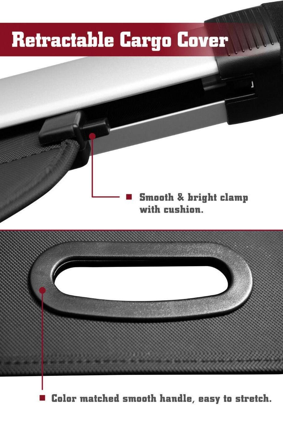 For Hyundai Santa Fe 2019-2021 Luggage Rear Trunk Retractable Tonneau Cargo Cover and Free Net (Black) - Image 9