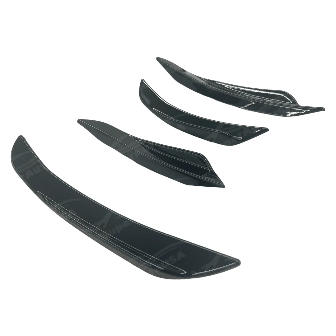 For 2019-2022 BMW 3 Series G20 Gloss Black Front Side Splitter Canard Fins Set - Image 4
