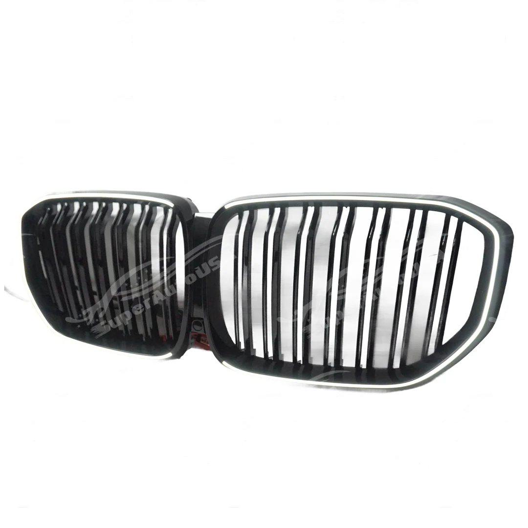For 2019-2022 BMW X5 G05 Gloss Black LED XM Style Glowing illuminated Grill - Image 11