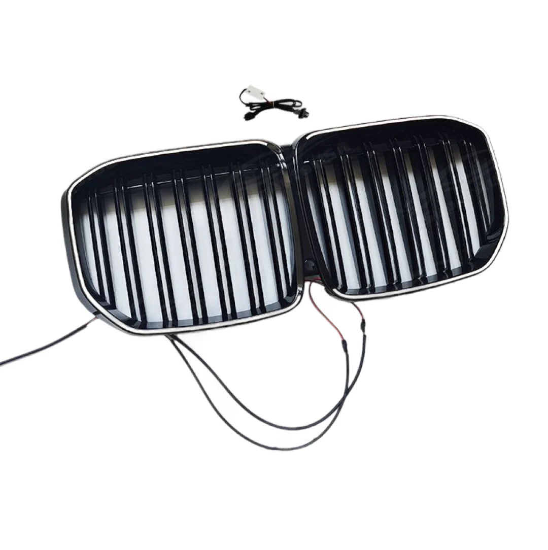 For 2019-2022 BMW X7 G07 Gloss Black Double Grille with LED - Image 2