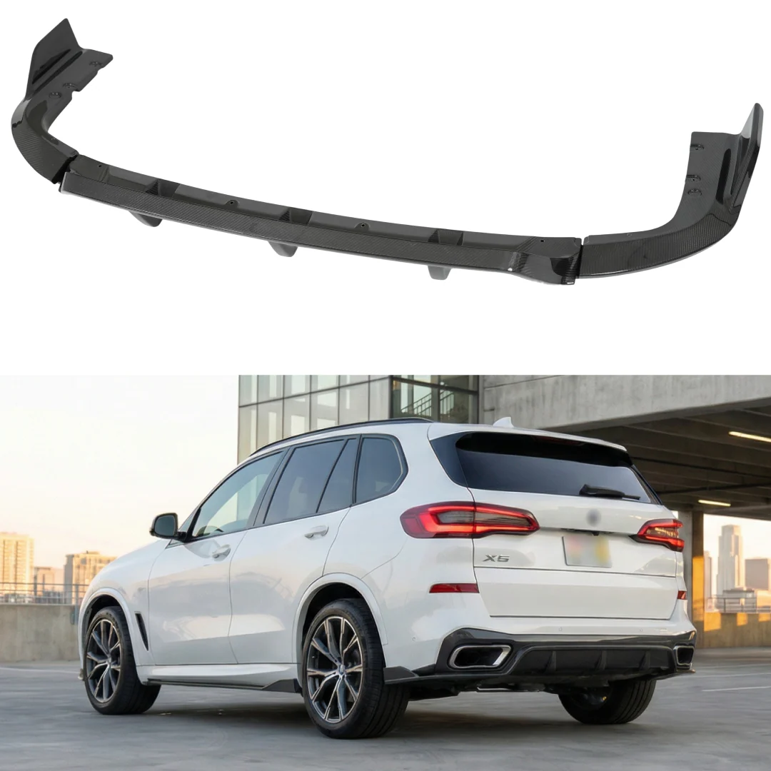 For 2019-2026 BMW X5 G05 Double Side Real Carbon Fiber Rear Bumper Diffuser Lip