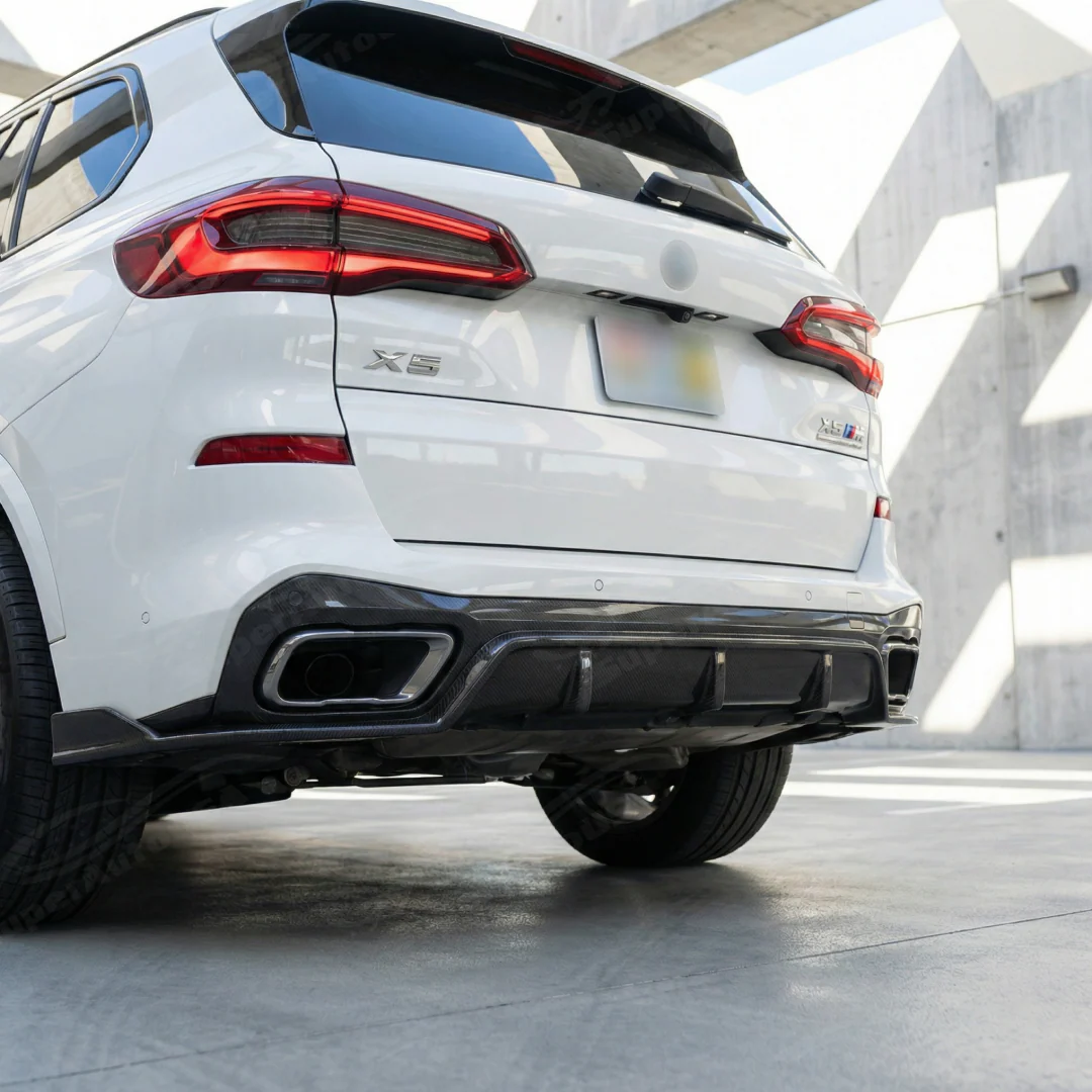 For 2019-2026 BMW X5 G05 Double Side Real Carbon Fiber Rear Bumper Diffuser Lip - Image 6