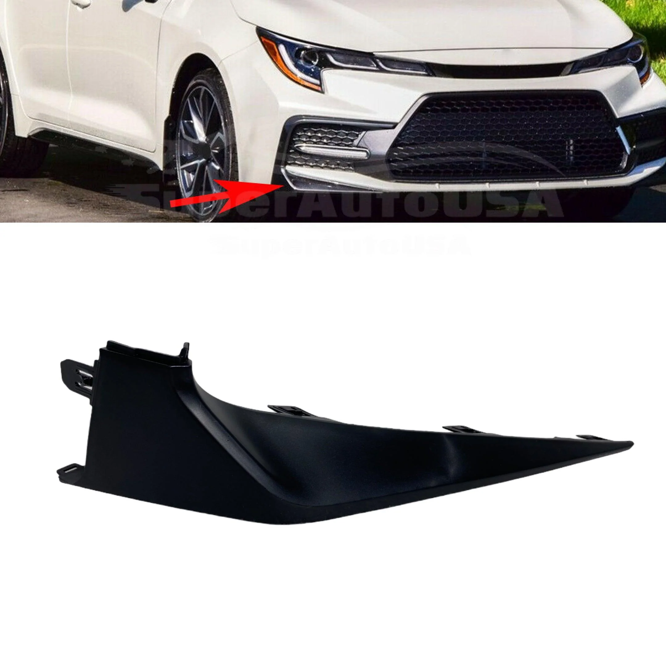 Fits 2020 2021 Toyota Corolla SE XSE Front Bumper Lower Lid Guard Trim (RIGHT)