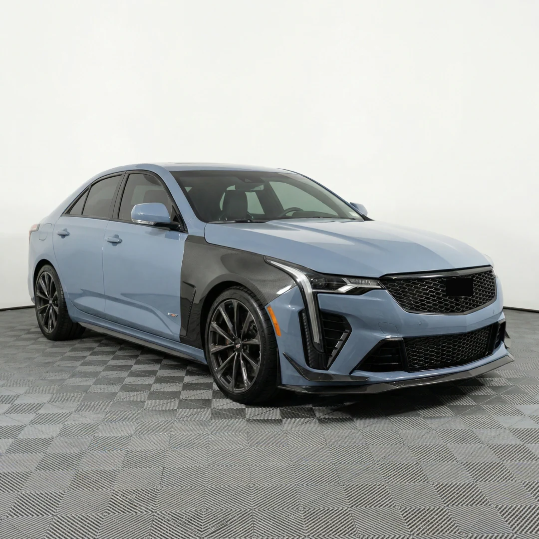 For 2020-2026 Cadillac CT4 V-Series Blackwing Real Carbon Fiber Vented Side Body Fender - Image 2